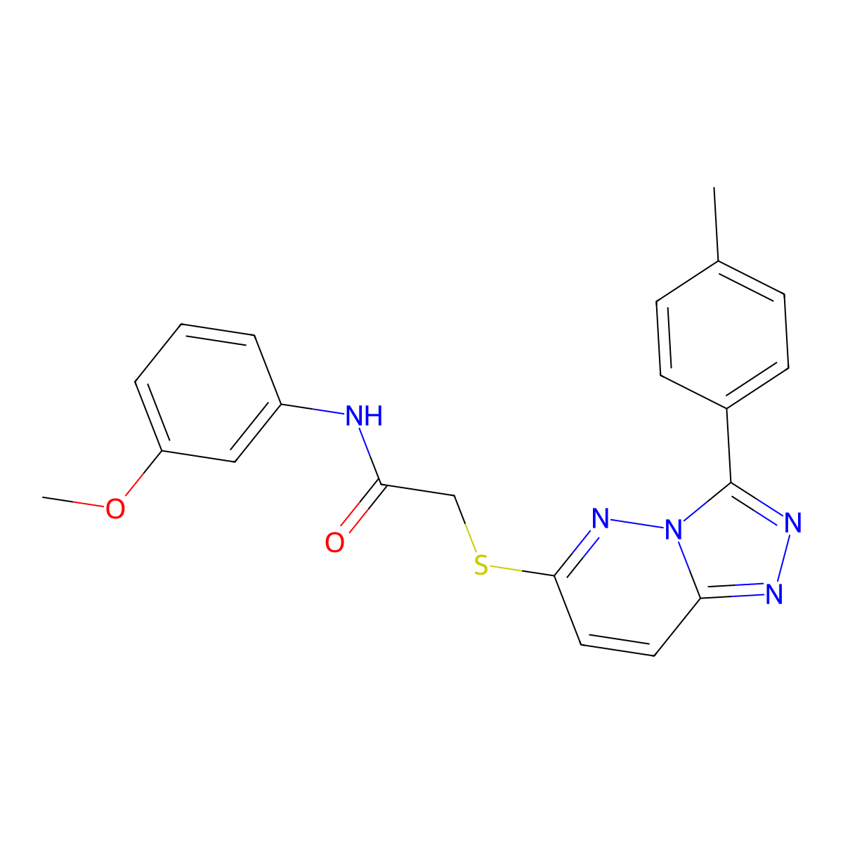 N-(3-methoxyphenyl)-2-((3-(p-tolyl)-[1,2,4]triazolo[4,3-b]pyridazin-6-yl)thio)acetamide molecular structure, CAS 852375-59-8