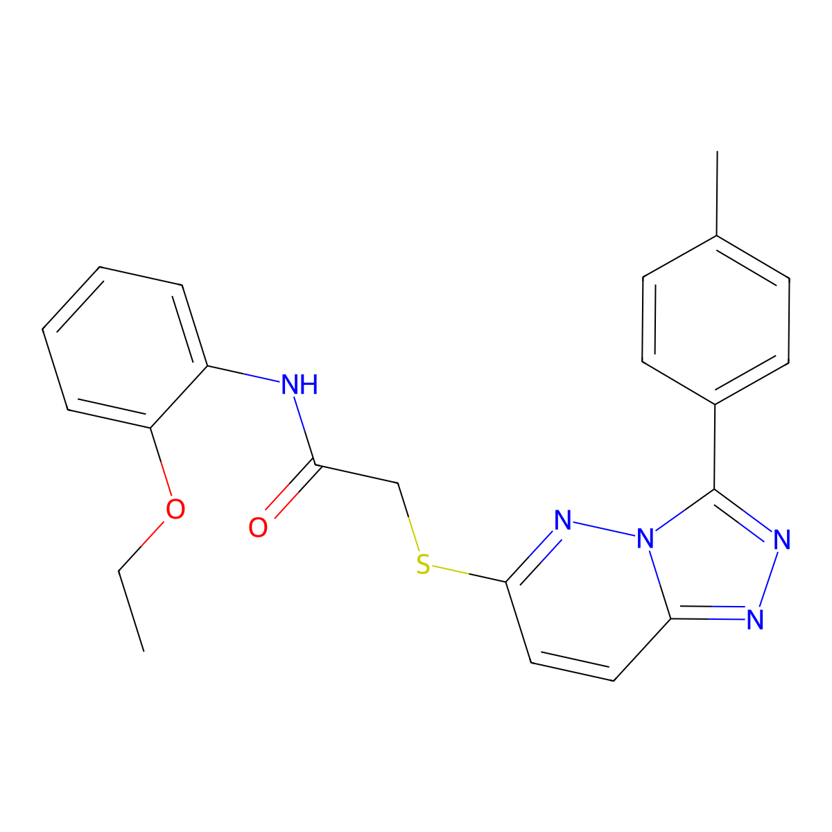 N-(2-ethoxyphenyl)-2-{[3-(4-methylphenyl)-[1,2,4]triazolo[4,3-b]pyridazin-6-yl]sulfanyl}acetamide molecular structure, CAS 852375-61-2