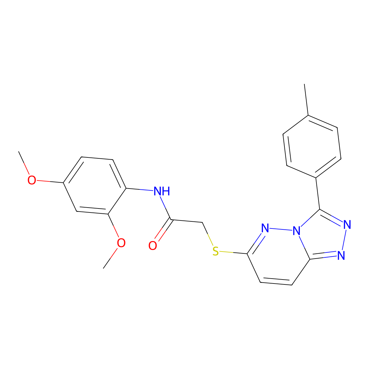 N-(2,4-dimethoxyphenyl)-2-((3-(p-tolyl)-[1,2,4]triazolo[4,3-b]pyridazin-6-yl)thio)acetamide molecular structure, CAS 852375-63-4
