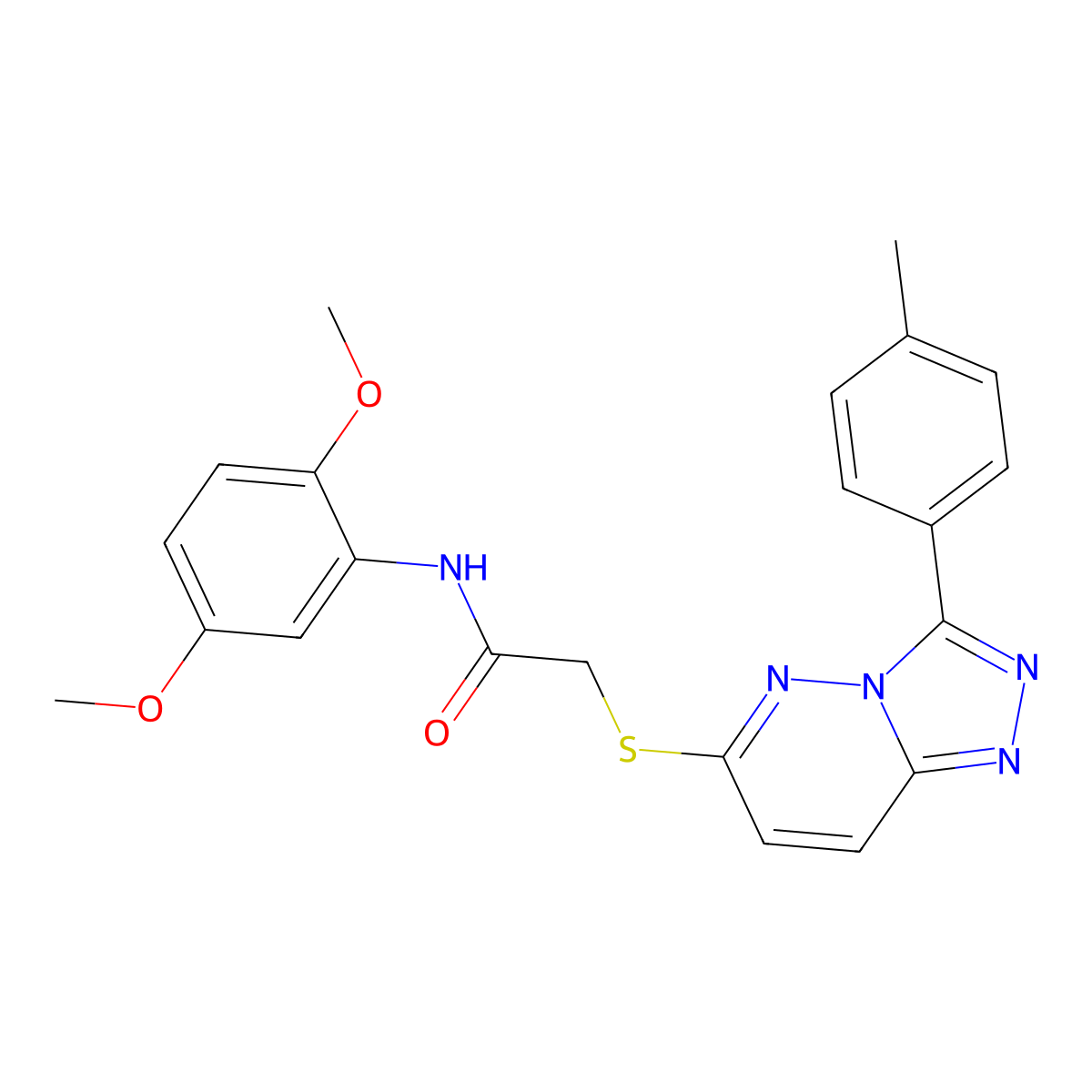 N-(2,5-dimethoxyphenyl)-2-((3-(p-tolyl)-[1,2,4]triazolo[4,3-b]pyridazin-6-yl)thio)acetamide molecular structure, CAS 852375-64-5