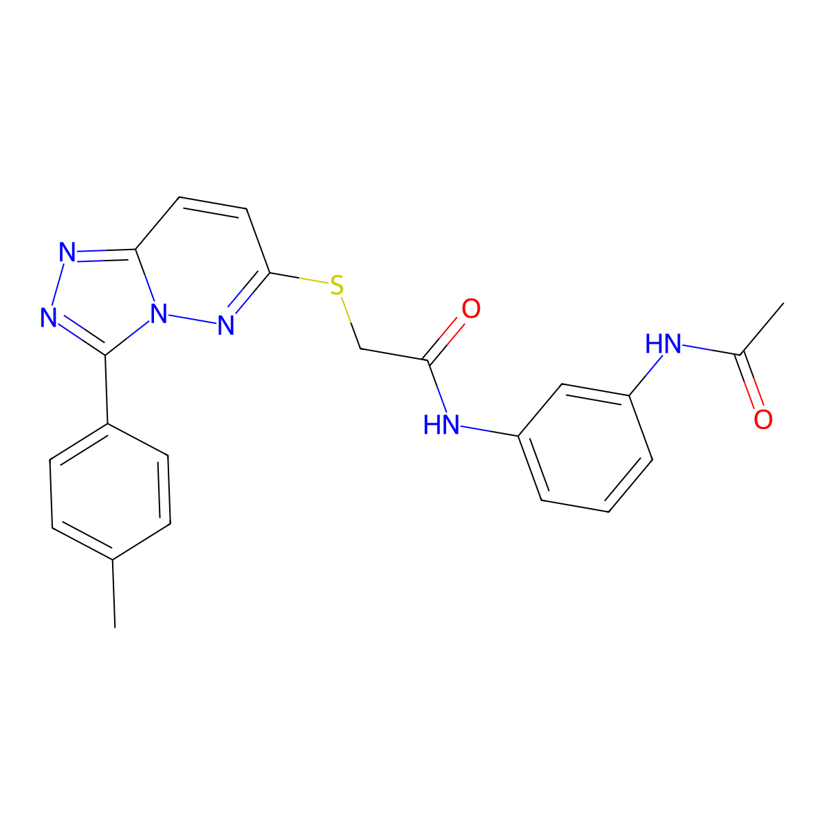 N-(3-acetamidophenyl)-2-((3-(p-tolyl)-[1,2,4]triazolo[4,3-b]pyridazin-6-yl)thio)acetamide molecular structure, CAS 852375-74-7