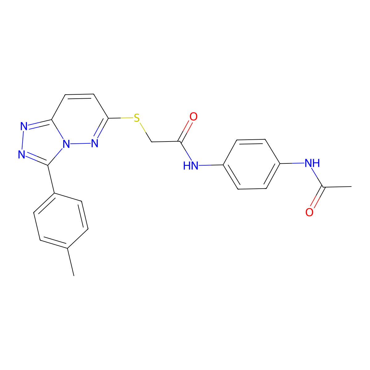 N-(4-acetamidophenyl)-2-((3-(p-tolyl)-[1,2,4]triazolo[4,3-b]pyridazin-6-yl)thio)acetamide molecular structure, CAS 852375-75-8