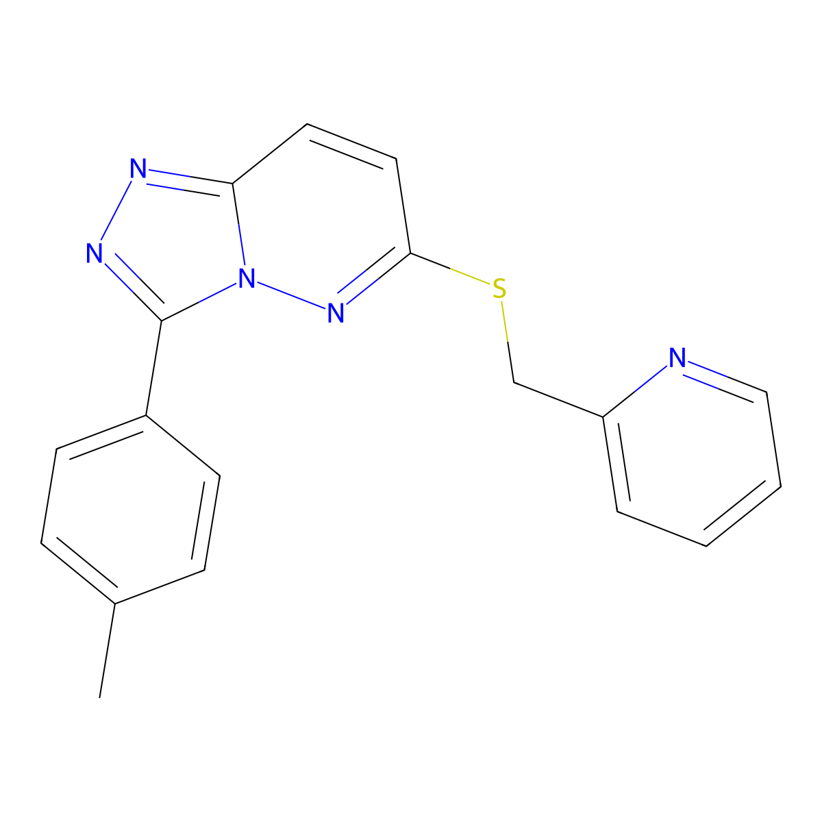 6-((Pyridin-2-ylmethyl)thio)-3-(p-tolyl)-[1,2,4]triazolo[4,3-b]pyridazine molecular structure, CAS 852375-96-3