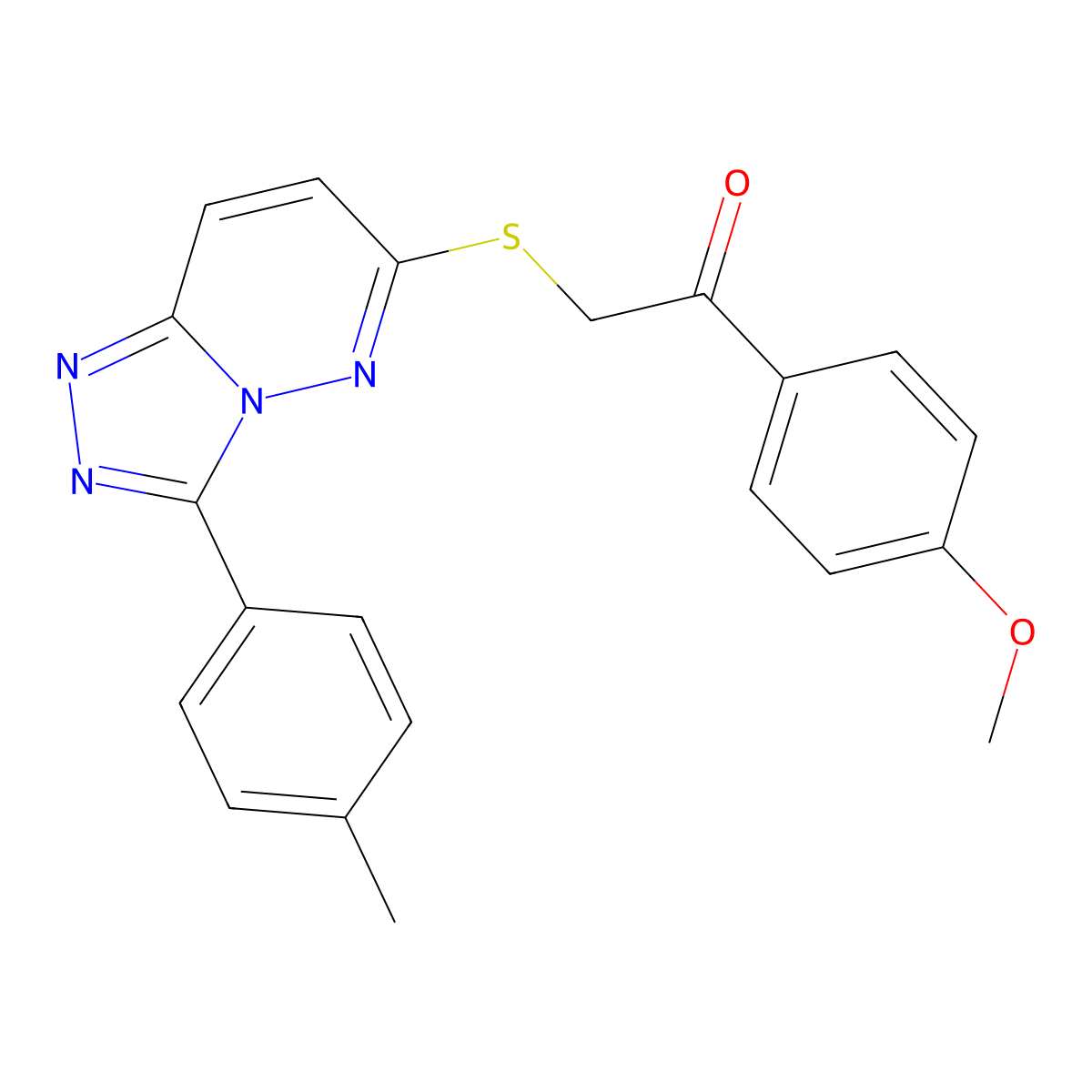 1-(4-Methoxyphenyl)-2-((3-(p-tolyl)-[1,2,4]triazolo[4,3-b]pyridazin-6-yl)thio)ethanone molecular structure, CAS 852376-10-4