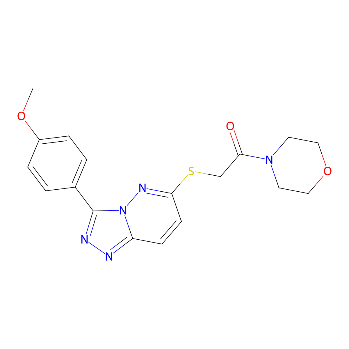 2-((3-(4-Methoxyphenyl)-[1,2,4]triazolo[4,3-b]pyridazin-6-yl)thio)-1-morpholinoethanone molecular structure, CAS 852376-17-1
