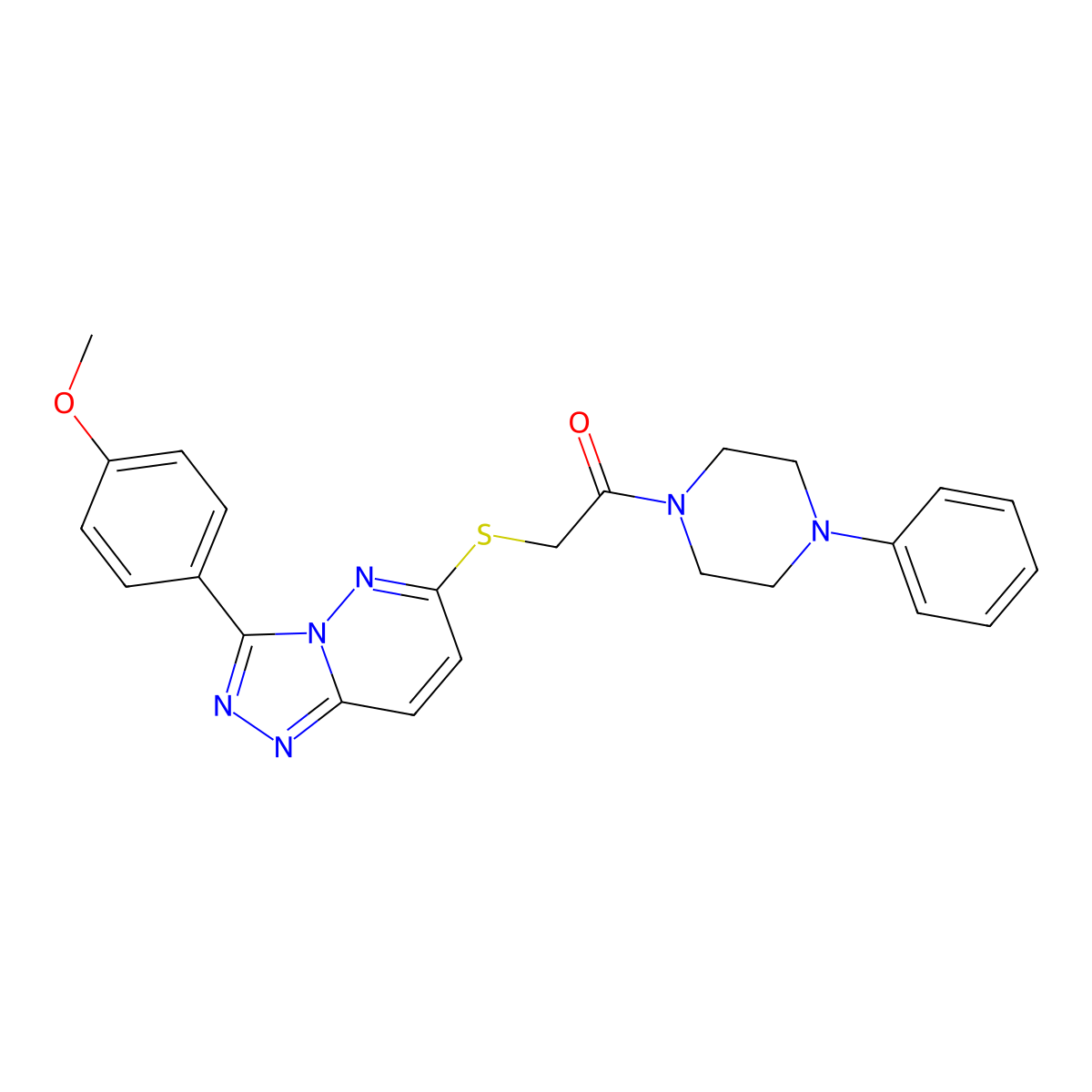 2-((3-(4-Methoxyphenyl)-[1,2,4]triazolo[4,3-b]pyridazin-6-yl)thio)-1-(4-phenylpiperazin-1-yl)ethanone molecular structure, CAS 852376-19-3