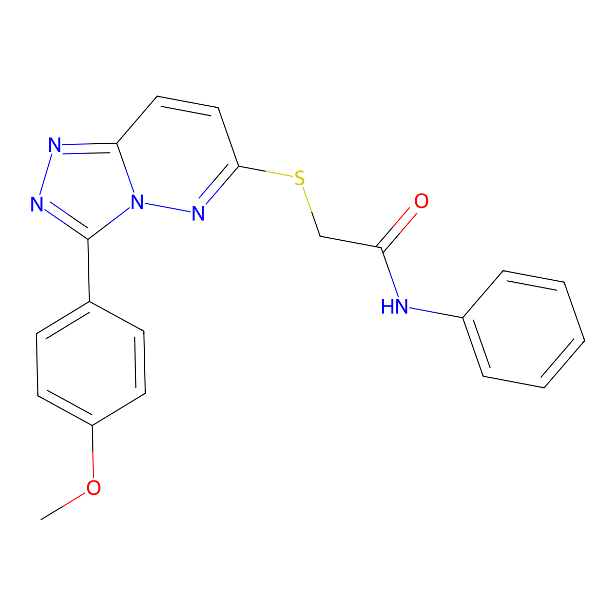 2-((3-(4-methoxyphenyl)-[1,2,4]triazolo[4,3-b]pyridazin-6-yl)thio)-N-phenylacetamide molecular structure, CAS 852376-24-0