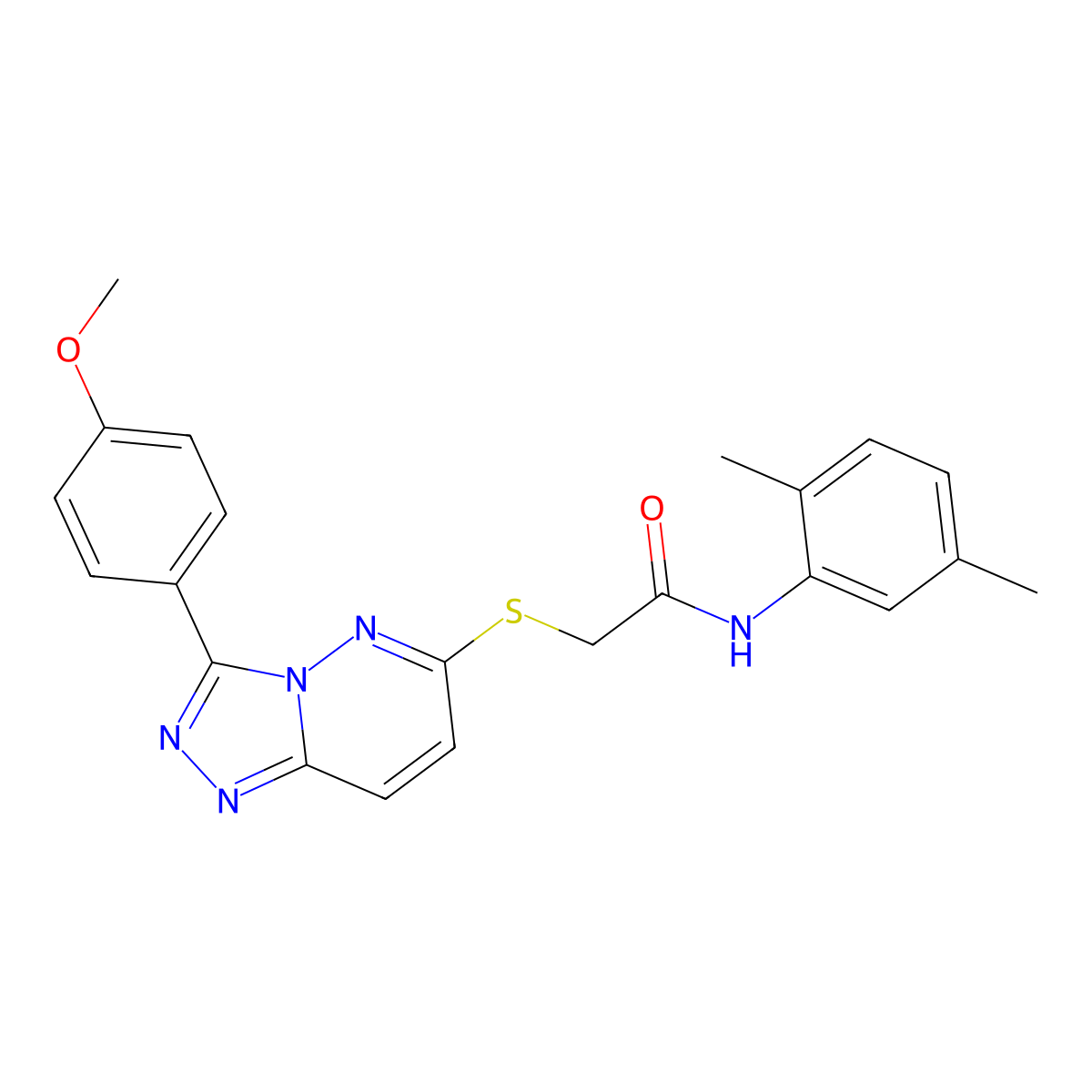 N-(2,5-dimethylphenyl)-2-((3-(4-methoxyphenyl)-[1,2,4]triazolo[4,3-b]pyridazin-6-yl)thio)acetamide molecular structure, CAS 852376-28-4