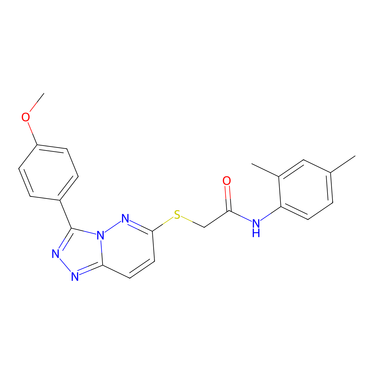 N-(2,4-dimethylphenyl)-2-((3-(4-methoxyphenyl)-[1,2,4]triazolo[4,3-b]pyridazin-6-yl)thio)acetamide molecular structure, CAS 852376-29-5