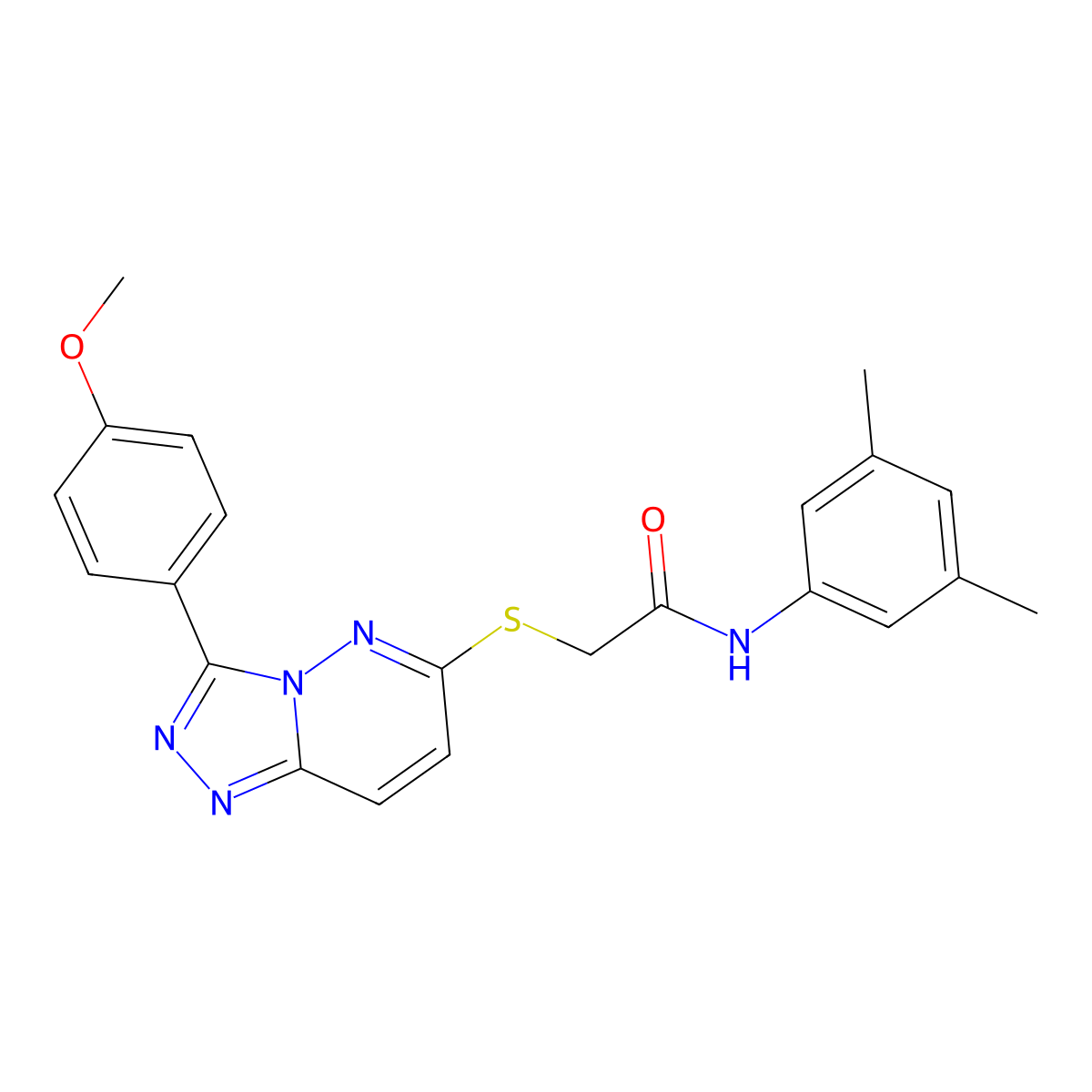 N-(3,5-dimethylphenyl)-2-((3-(4-methoxyphenyl)-[1,2,4]triazolo[4,3-b]pyridazin-6-yl)thio)acetamide molecular structure, CAS 852376-30-8