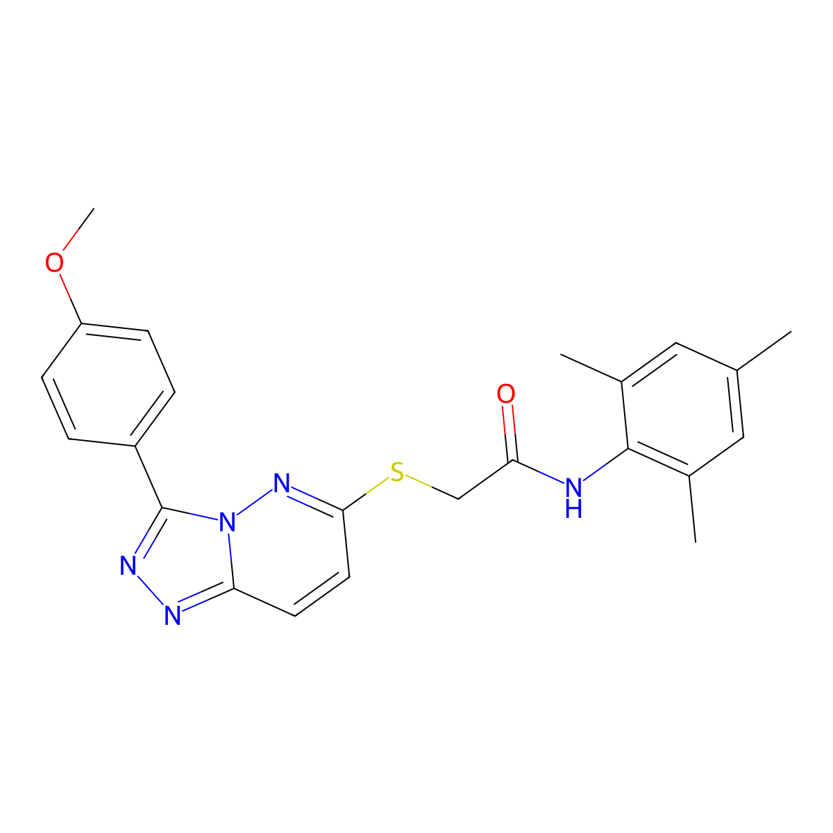 N-mesityl-2-((3-(4-methoxyphenyl)-[1,2,4]triazolo[4,3-b]pyridazin-6-yl)thio)acetamide molecular structure, CAS 852376-31-9