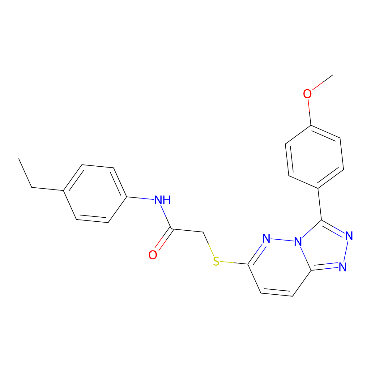 N-(4-ethylphenyl)-2-((3-(4-methoxyphenyl)-[1,2,4]triazolo[4,3-b]pyridazin-6-yl)thio)acetamide molecular structure, CAS 852376-32-0