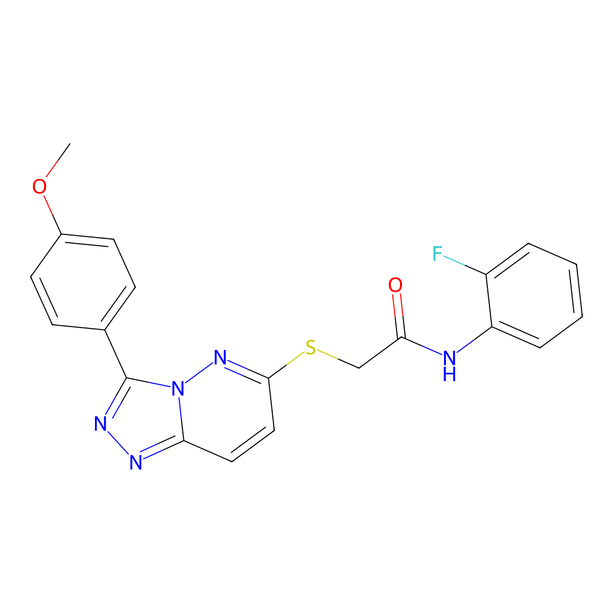 N-(2-fluorophenyl)-2-((3-(4-methoxyphenyl)-[1,2,4]triazolo[4,3-b]pyridazin-6-yl)thio)acetamide molecular structure, CAS 852376-33-1