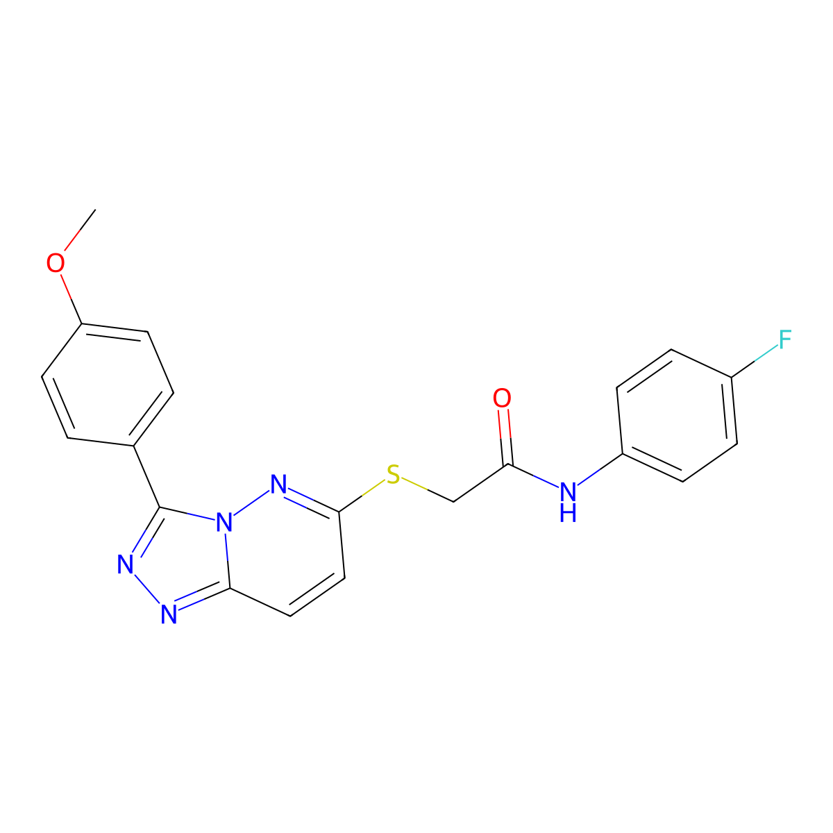 N-(4-fluorophenyl)-2-((3-(4-methoxyphenyl)-[1,2,4]triazolo[4,3-b]pyridazin-6-yl)thio)acetamide molecular structure, CAS 852376-35-3
