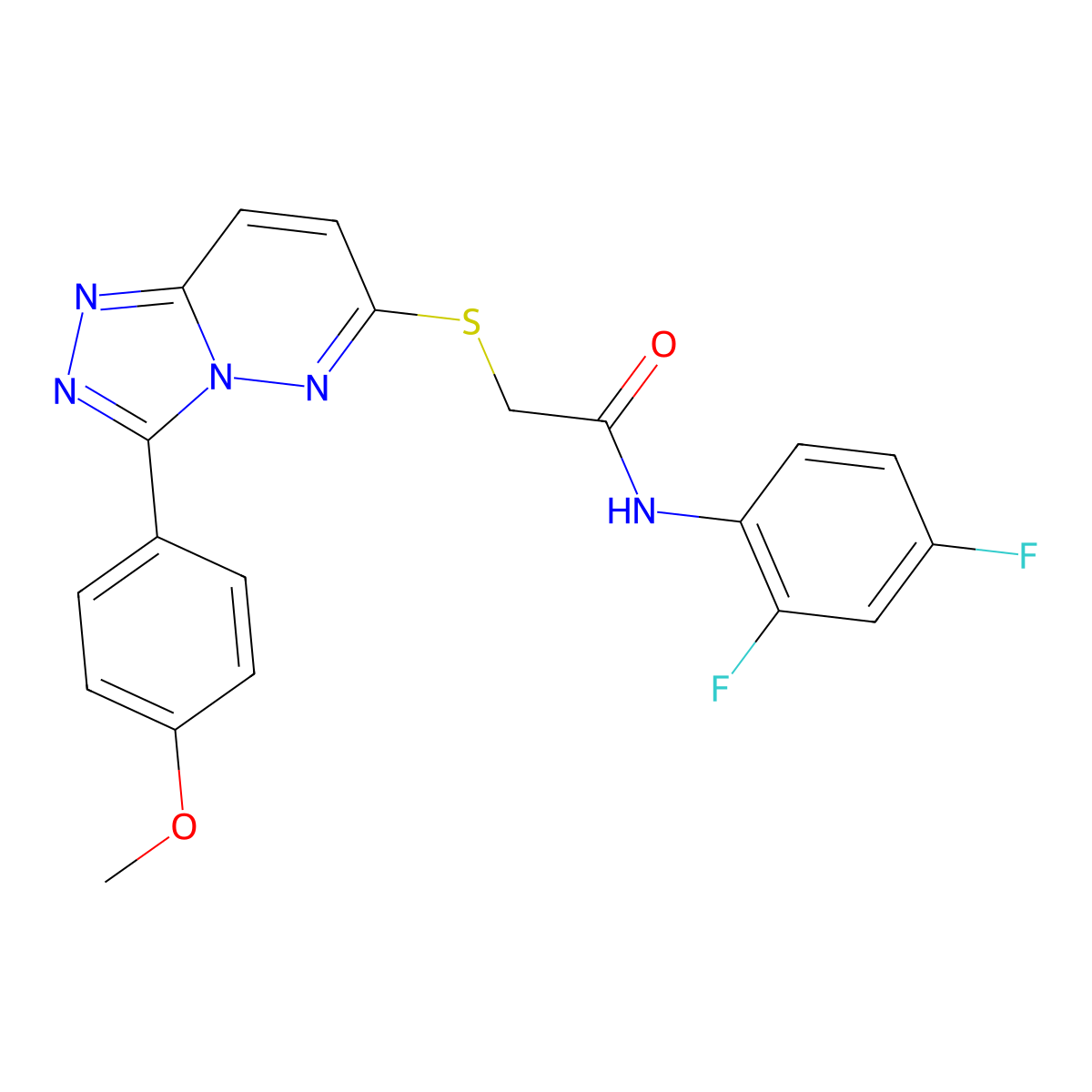 N-(2,4-difluorophenyl)-2-((3-(4-methoxyphenyl)-[1,2,4]triazolo[4,3-b]pyridazin-6-yl)thio)acetamide molecular structure, CAS 852376-39-7