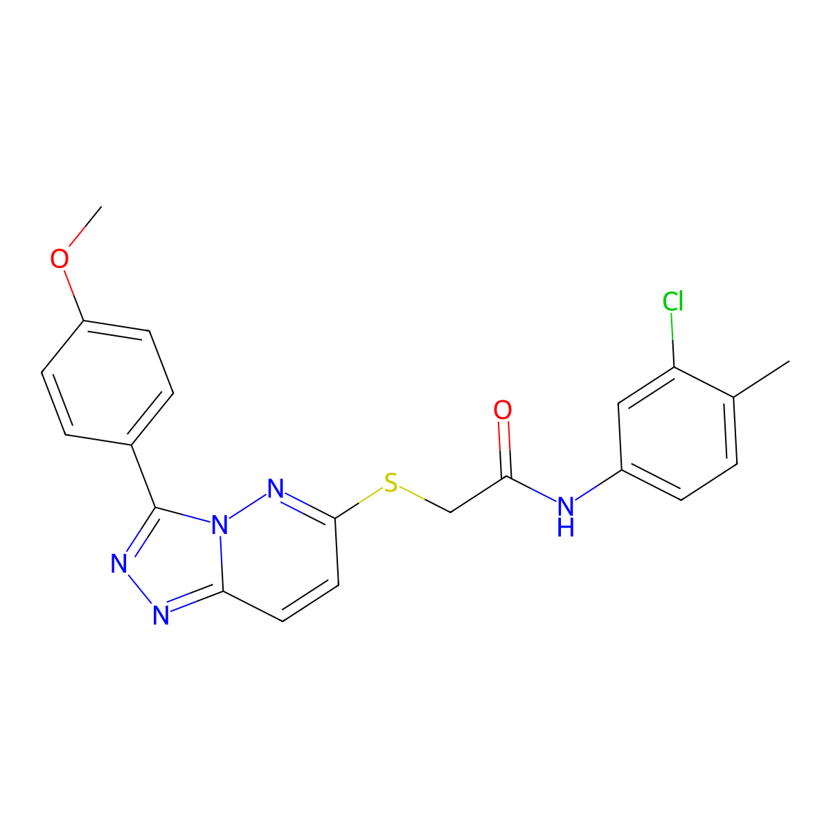 N-(3-chloro-4-methylphenyl)-2-((3-(4-methoxyphenyl)-[1,2,4]triazolo[4,3-b]pyridazin-6-yl)thio)acetamide molecular structure, CAS 852376-40-0