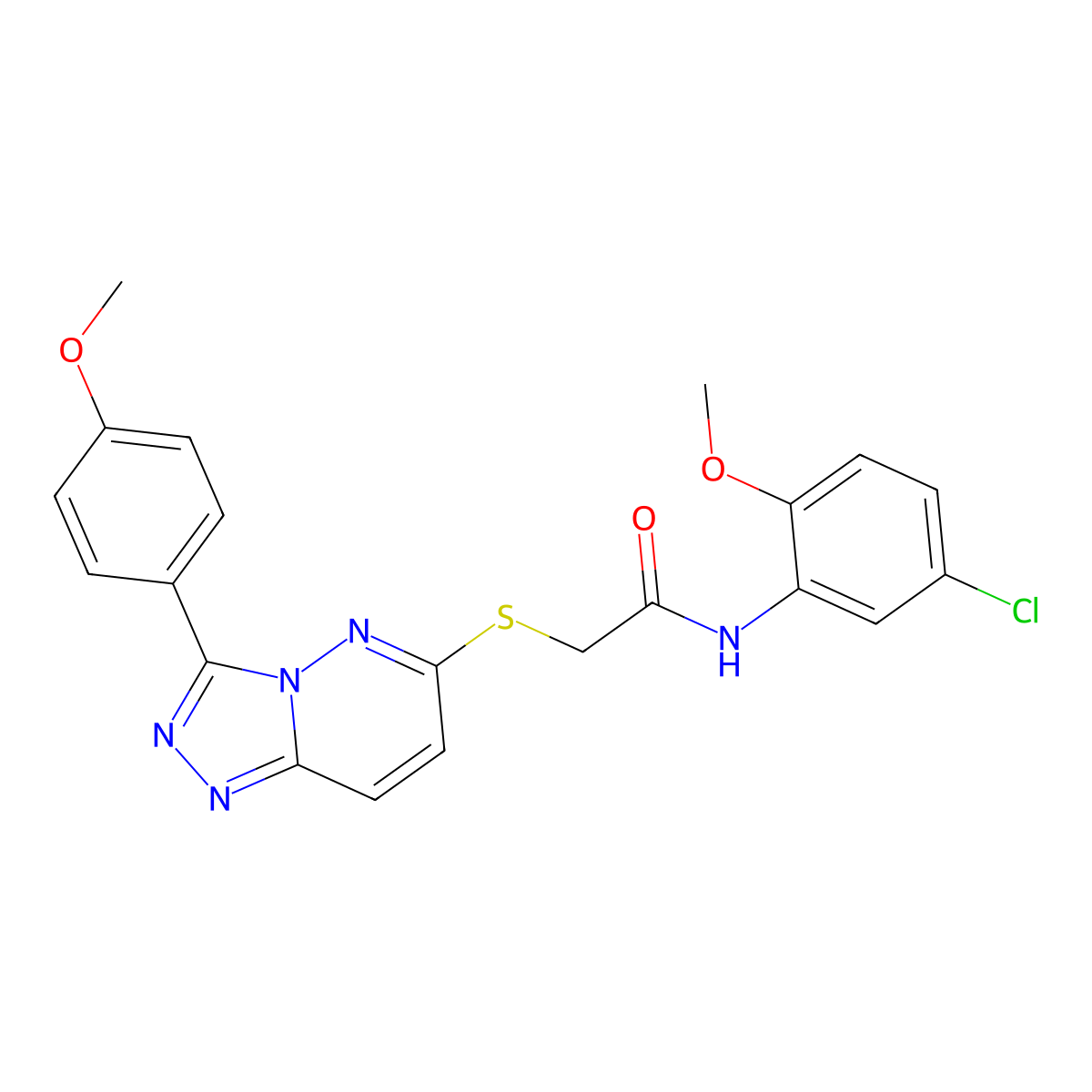 N-(5-chloro-2-methoxyphenyl)-2-((3-(4-methoxyphenyl)-[1,2,4]triazolo[4,3-b]pyridazin-6-yl)thio)acetamide molecular structure, CAS 852376-41-1