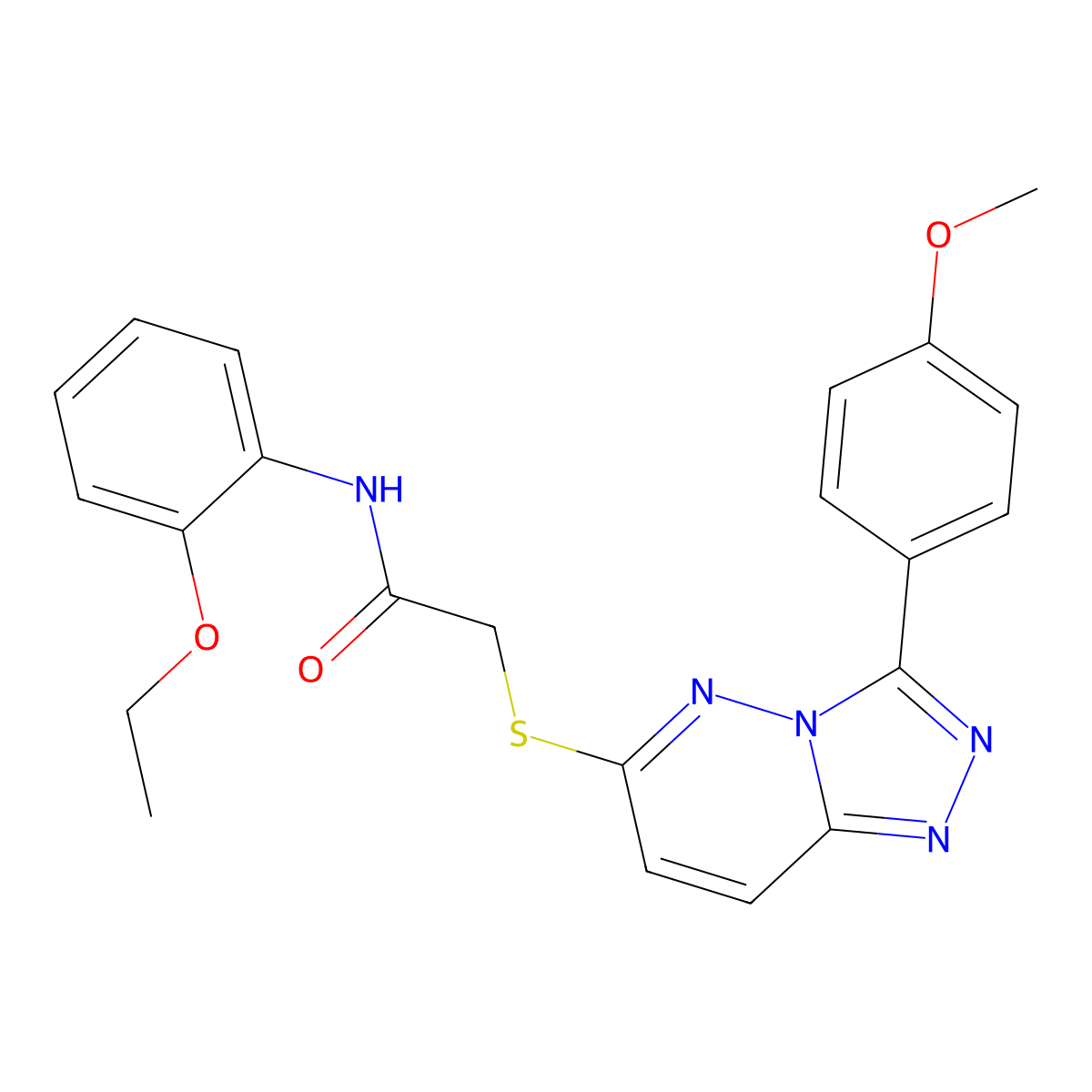 N-(2-ethoxyphenyl)-2-((3-(4-methoxyphenyl)-[1,2,4]triazolo[4,3-b]pyridazin-6-yl)thio)acetamide molecular structure, CAS 852376-44-4