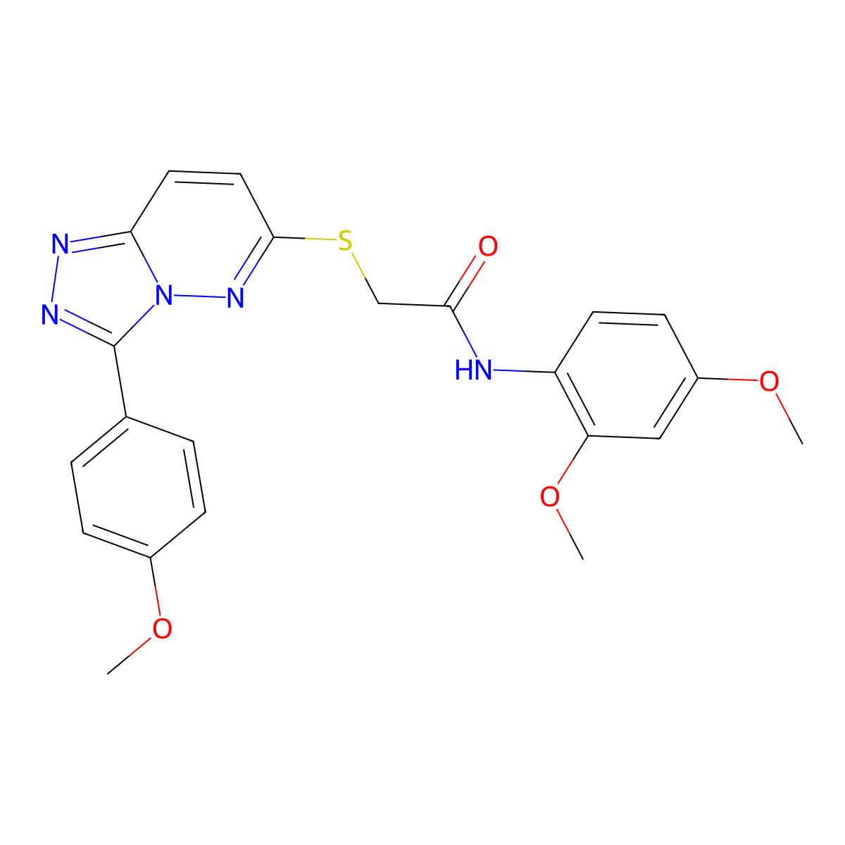 N-(2,4-dimethoxyphenyl)-2-((3-(4-methoxyphenyl)-[1,2,4]triazolo[4,3-b]pyridazin-6-yl)thio)acetamide molecular structure, CAS 852376-46-6