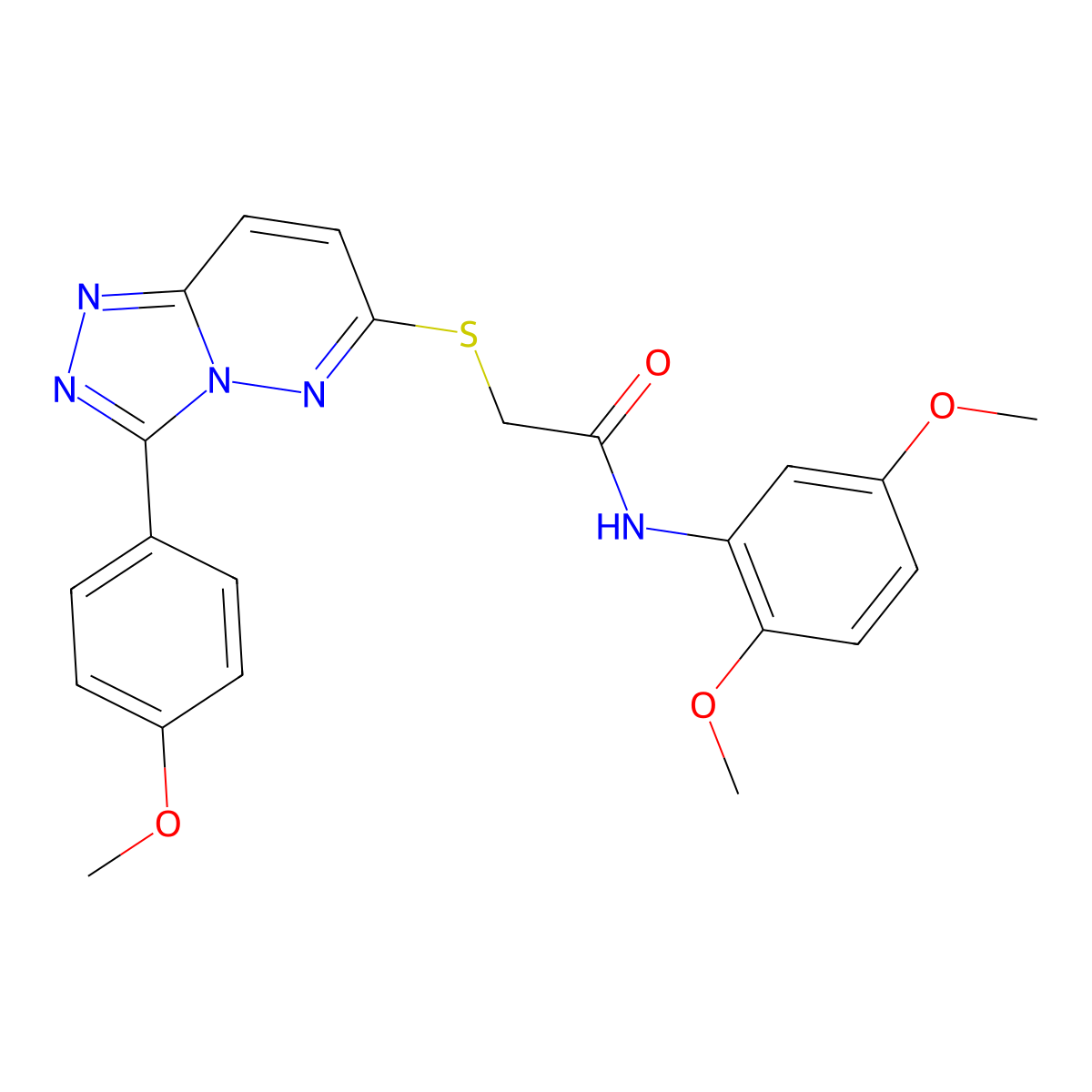 N-(2,5-dimethoxyphenyl)-2-((3-(4-methoxyphenyl)-[1,2,4]triazolo[4,3-b]pyridazin-6-yl)thio)acetamide molecular structure, CAS 852376-47-7