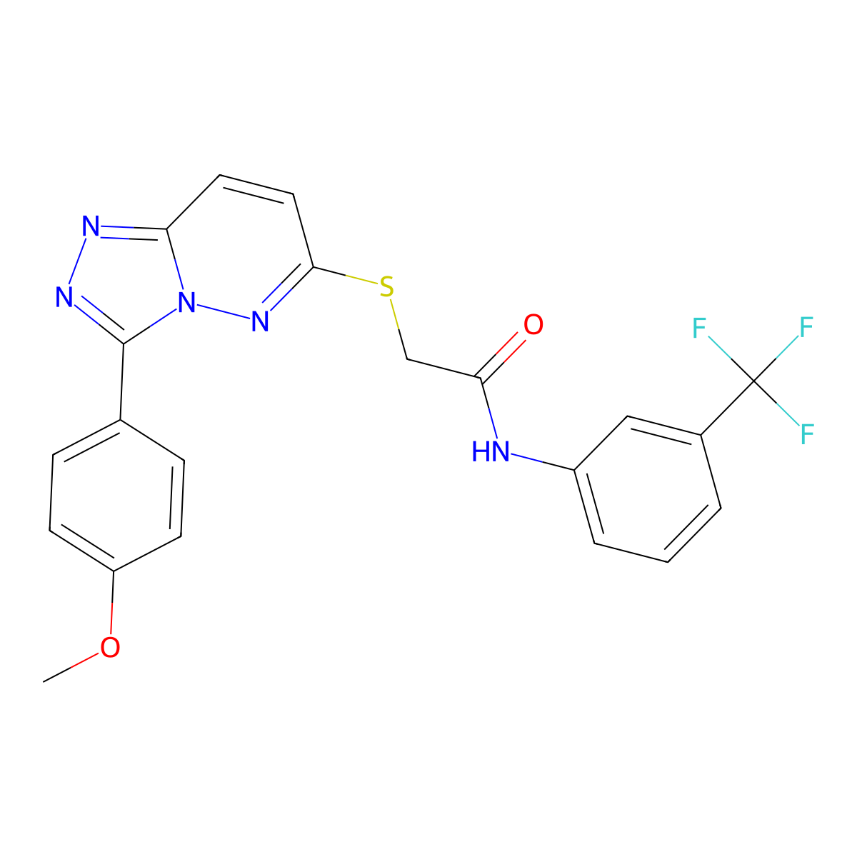 2-((3-(4-methoxyphenyl)-[1,2,4]triazolo[4,3-b]pyridazin-6-yl)thio)-N-(3-(trifluoromethyl)phenyl)acetamide molecular structure, CAS 852376-52-4