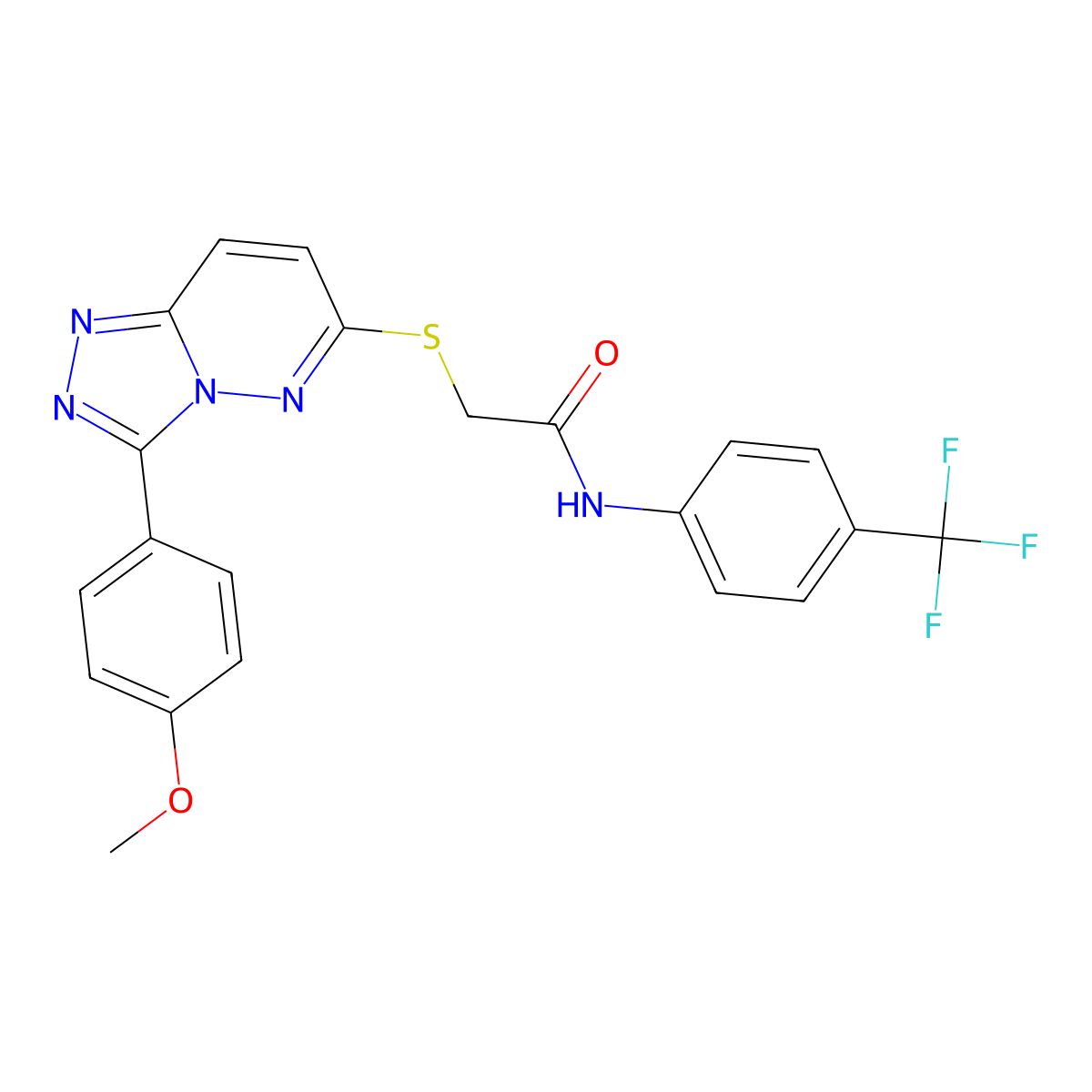 2-((3-(4-methoxyphenyl)-[1,2,4]triazolo[4,3-b]pyridazin-6-yl)thio)-N-(4-(trifluoromethyl)phenyl)acetamide molecular structure, CAS 852376-53-5