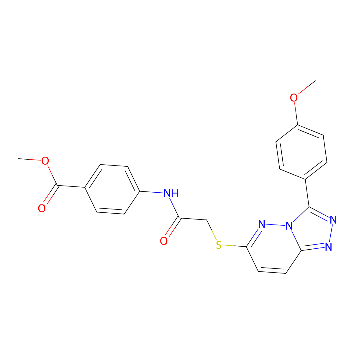 Methyl 4-(2-((3-(4-methoxyphenyl)-[1,2,4]triazolo[4,3-b]pyridazin-6-yl)thio)acetamido)benzoate molecular structure, CAS 852376-56-8