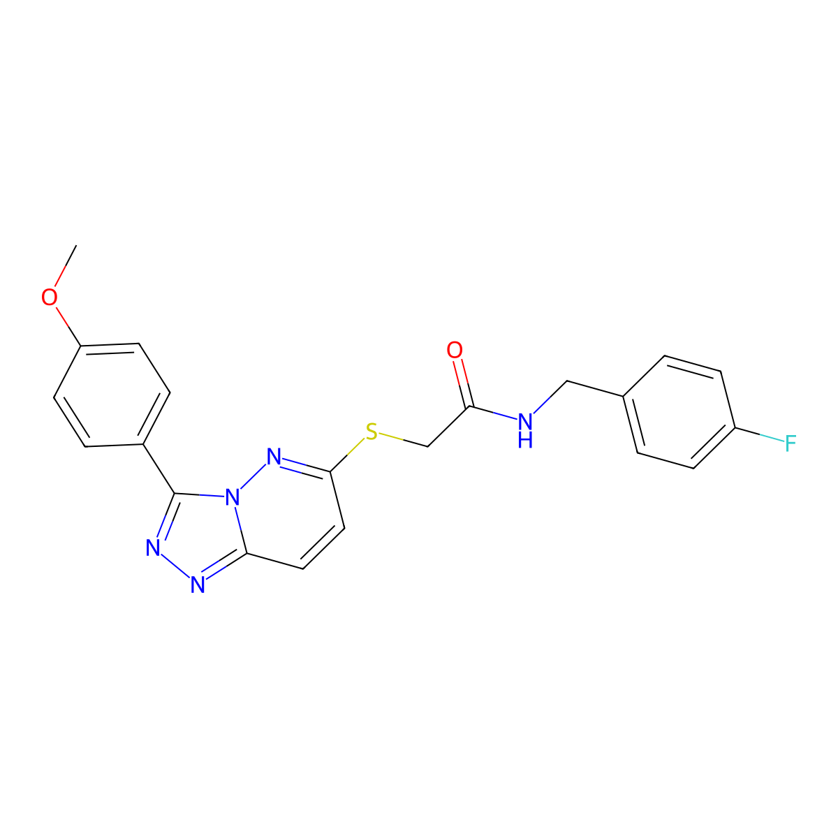 N-(4-fluorobenzyl)-2-((3-(4-methoxyphenyl)-[1,2,4]triazolo[4,3-b]pyridazin-6-yl)thio)acetamide molecular structure, CAS 852376-64-8