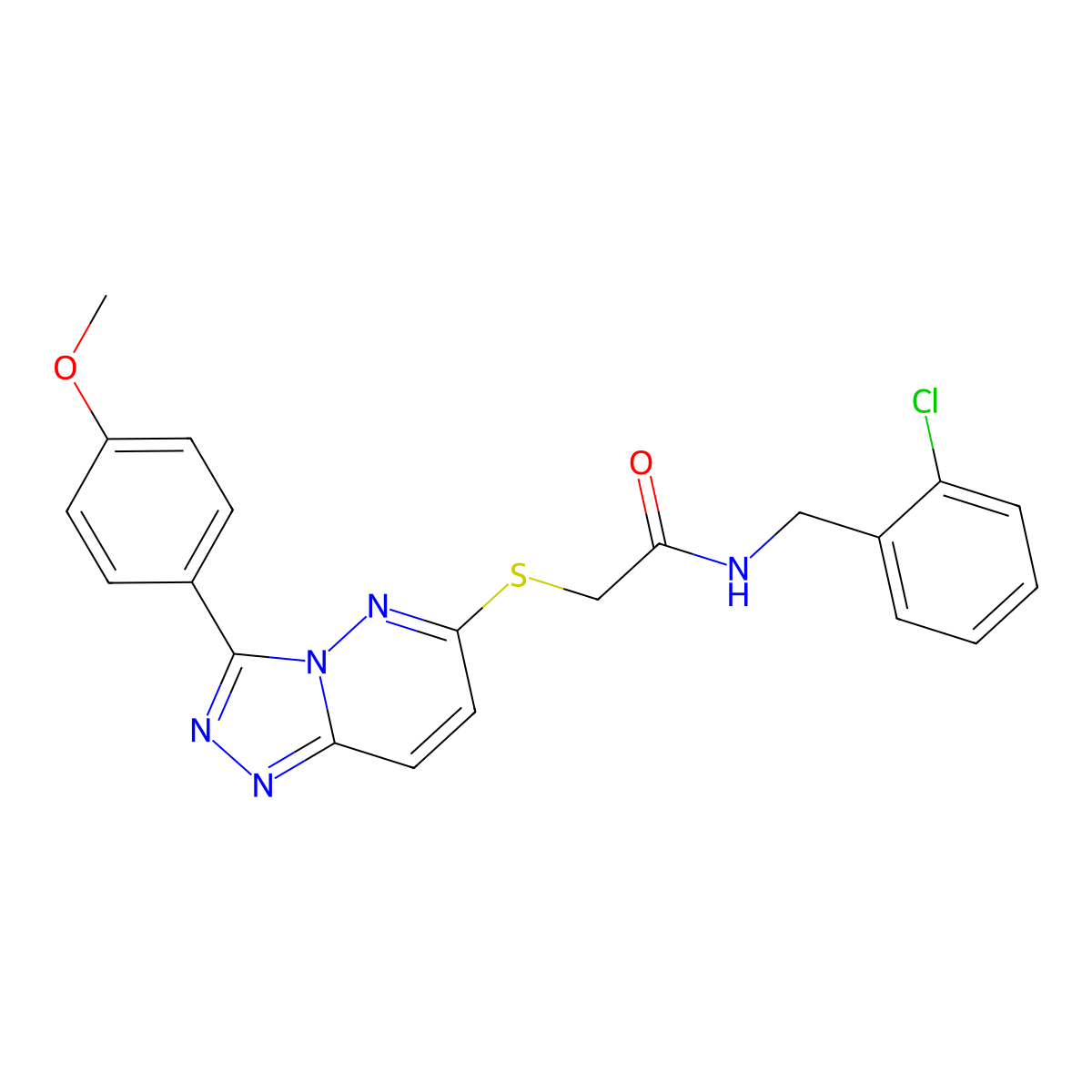 N-(2-chlorobenzyl)-2-((3-(4-methoxyphenyl)-[1,2,4]triazolo[4,3-b]pyridazin-6-yl)thio)acetamide molecular structure, CAS 852376-66-0