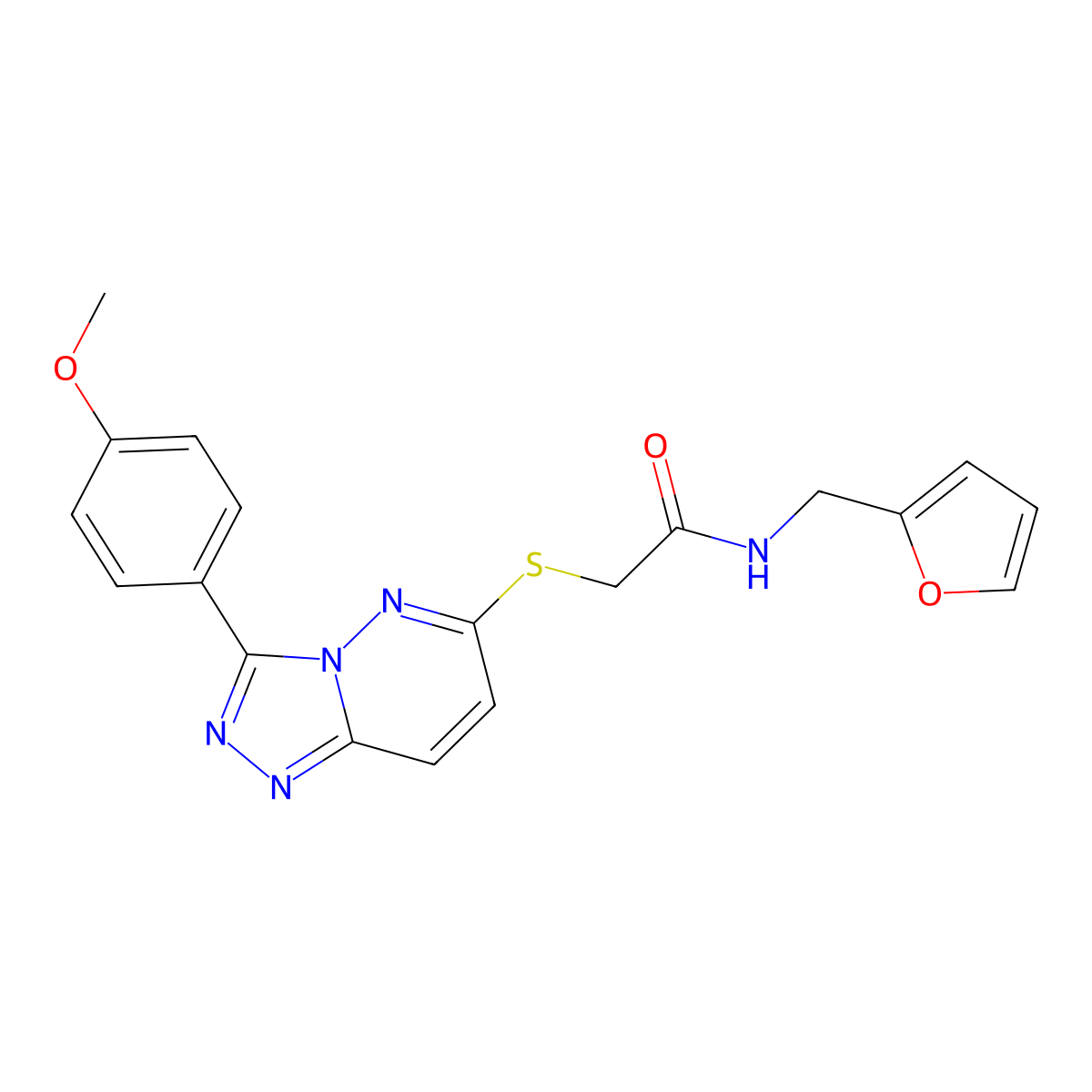 N-(2-furylmethyl)-2-{[3-(4-methoxyphenyl)[1,2,4]triazolo[4,3-b]pyridazin-6-yl]thio}acetamide molecular structure, CAS 852376-67-1