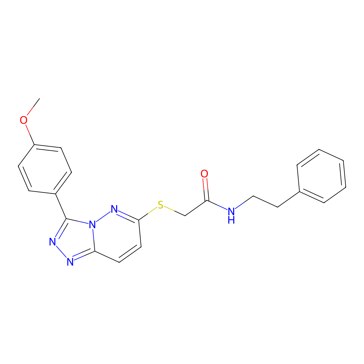 2-((3-(4-methoxyphenyl)-[1,2,4]triazolo[4,3-b]pyridazin-6-yl)thio)-N-phenethylacetamide molecular structure, CAS 852376-69-3