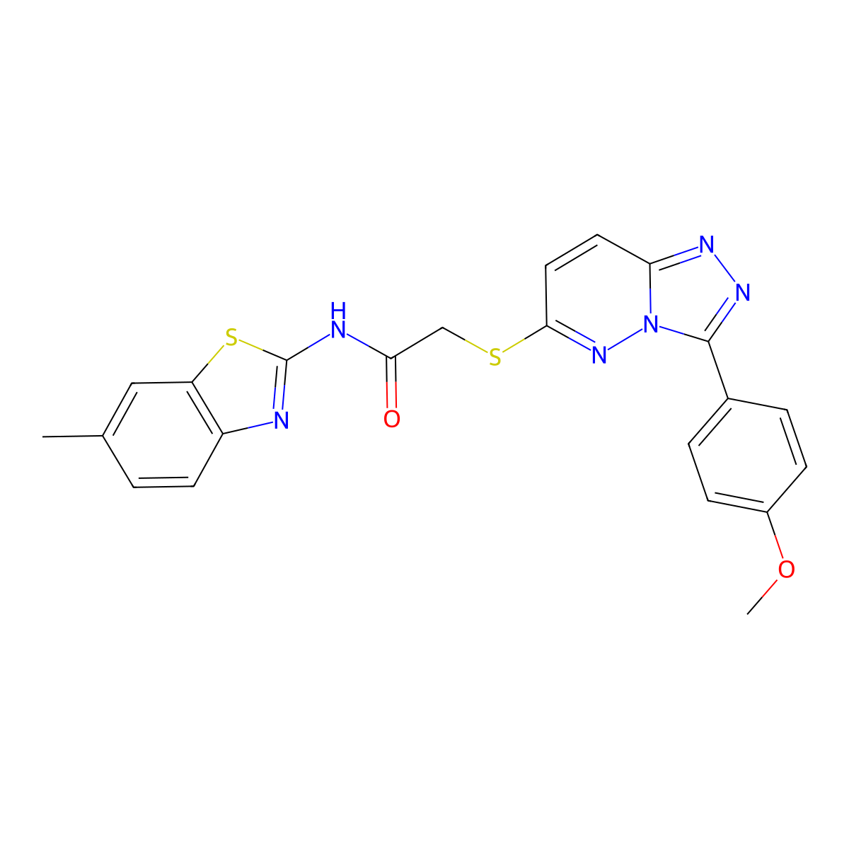 2-((3-(4-methoxyphenyl)-[1,2,4]triazolo[4,3-b]pyridazin-6-yl)thio)-N-(6-methylbenzo[d]thiazol-2-yl)acetamide molecular structure, CAS 852376-71-7