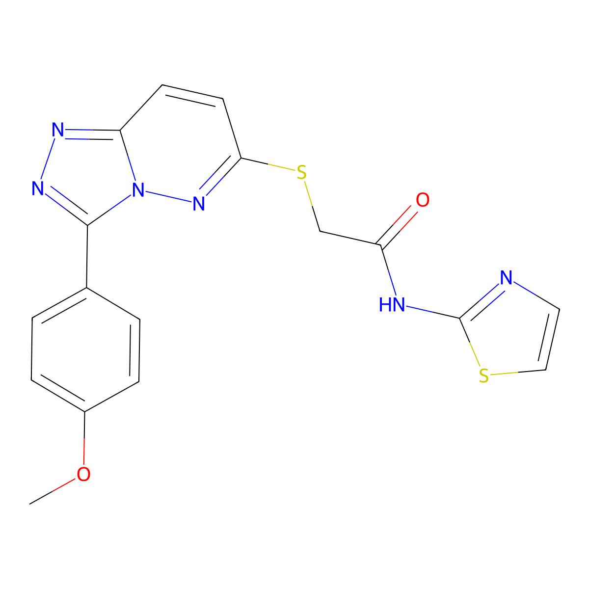 2-((3-(4-methoxyphenyl)-[1,2,4]triazolo[4,3-b]pyridazin-6-yl)thio)-N-(thiazol-2-yl)acetamide molecular structure, CAS 852376-72-8