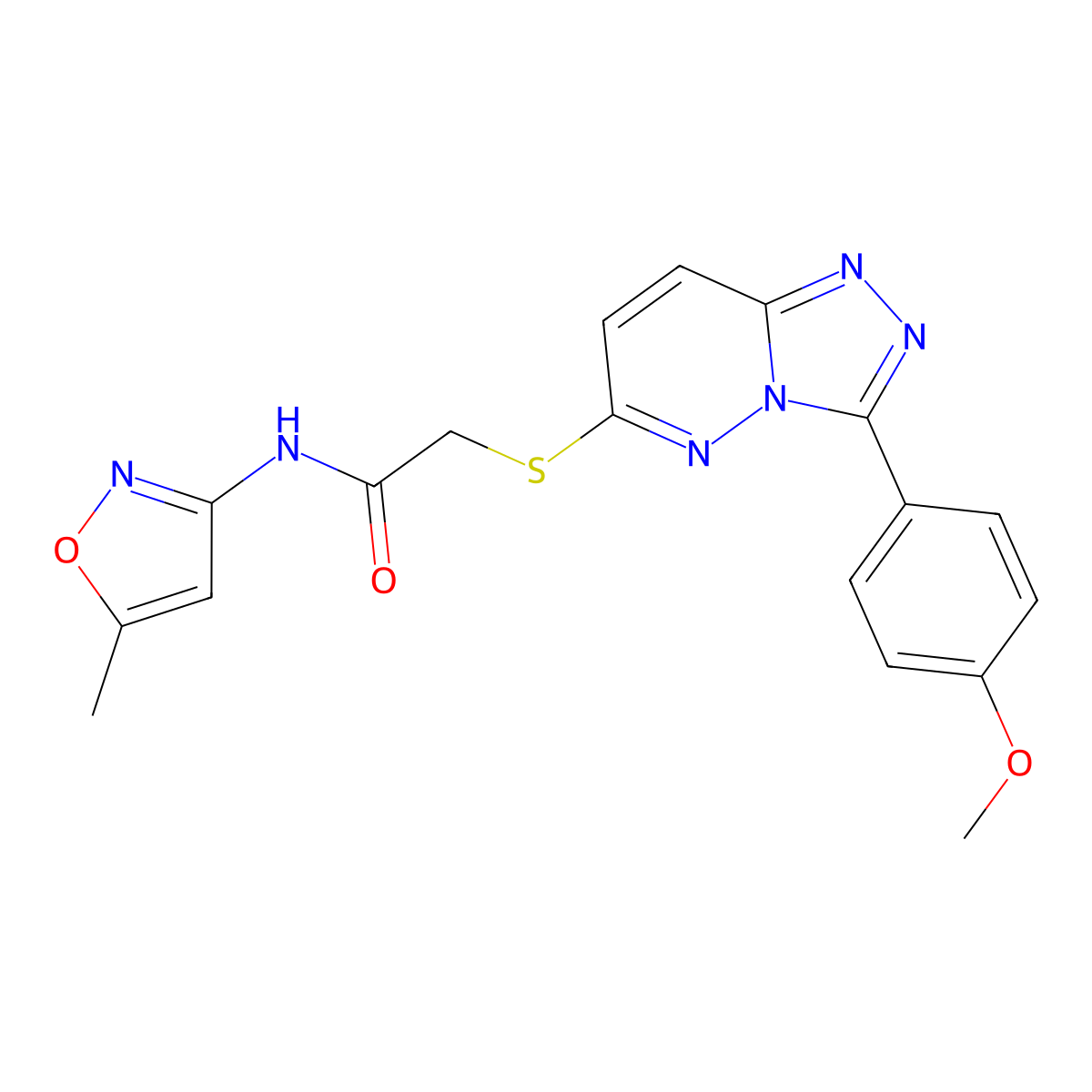 2-((3-(4-methoxyphenyl)-[1,2,4]triazolo[4,3-b]pyridazin-6-yl)thio)-N-(5-methylisoxazol-3-yl)acetamide molecular structure, CAS 852376-76-2
