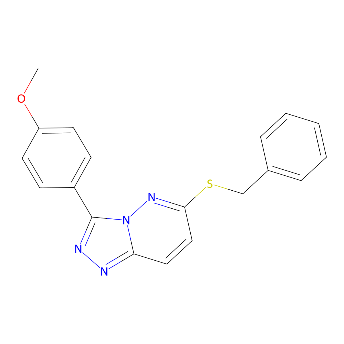 6-Benzylsulfanyl-3-(4-methoxyphenyl)-[1,2,4]triazolo[4,3-b]pyridazine molecular structure, CAS 852376-77-3