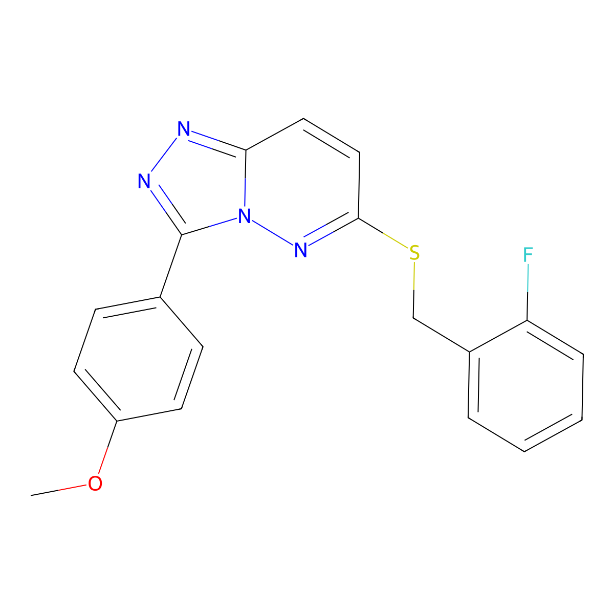 6-((2-Fluorobenzyl)thio)-3-(4-methoxyphenyl)-[1,2,4]triazolo[4,3-b]pyridazine molecular structure, CAS 852376-81-9