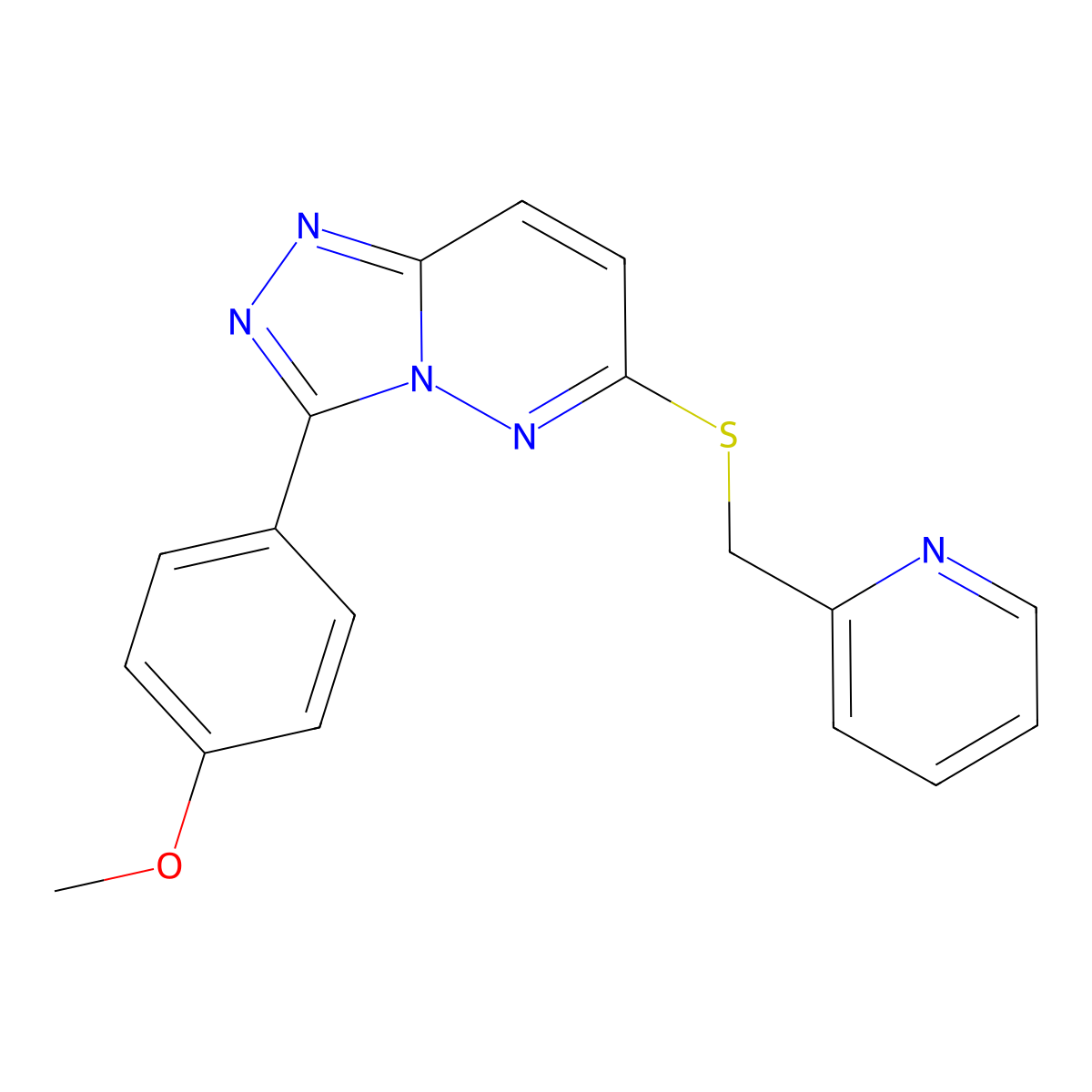 3-(4-Methoxyphenyl)-6-(pyridin-2-ylmethylsulfanyl)-[1,2,4]triazolo[4,3-b]pyridazine molecular structure, CAS 852376-83-1