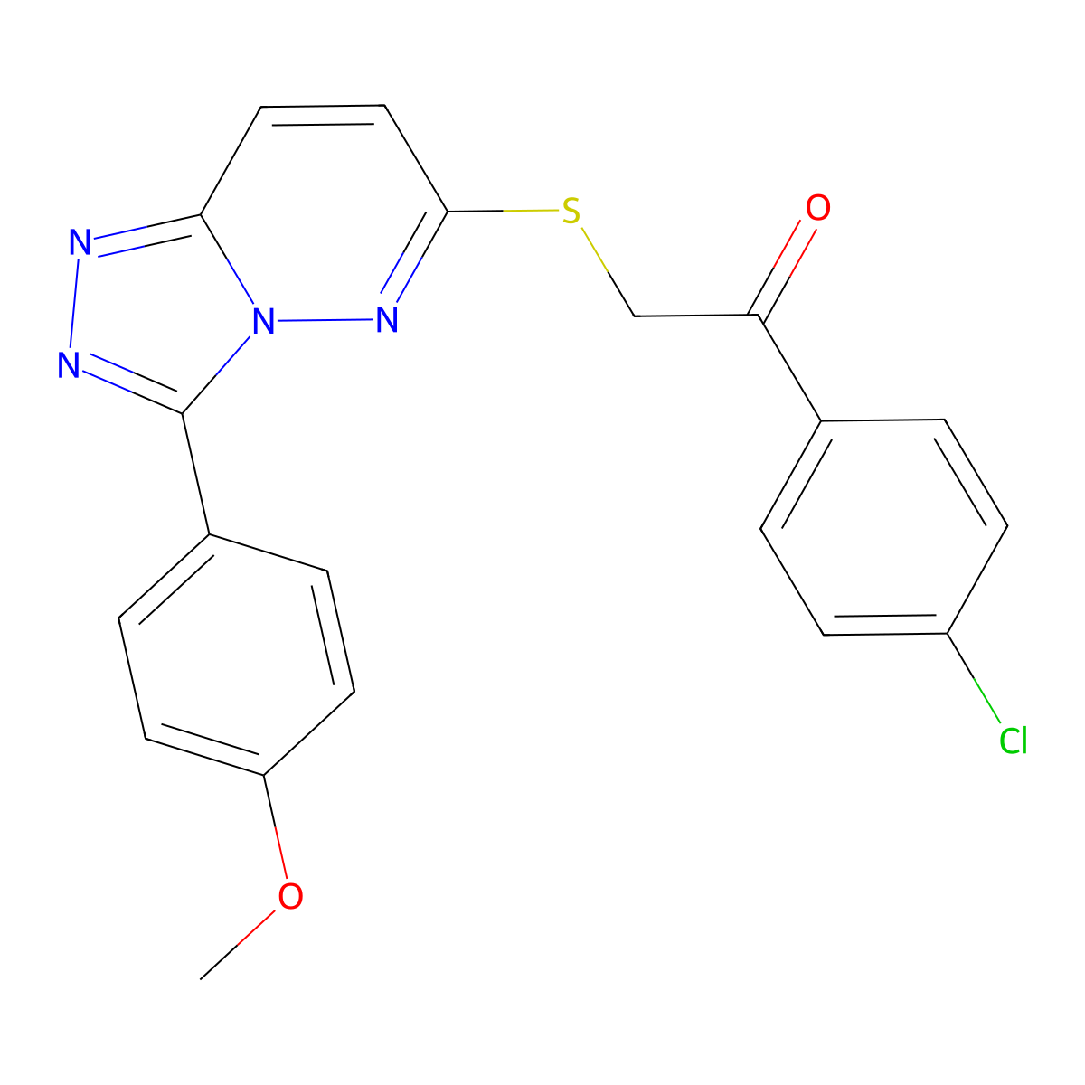 1-(4-Chlorophenyl)-2-((3-(4-methoxyphenyl)-[1,2,4]triazolo[4,3-b]pyridazin-6-yl)thio)ethanone molecular structure, CAS 852376-91-1