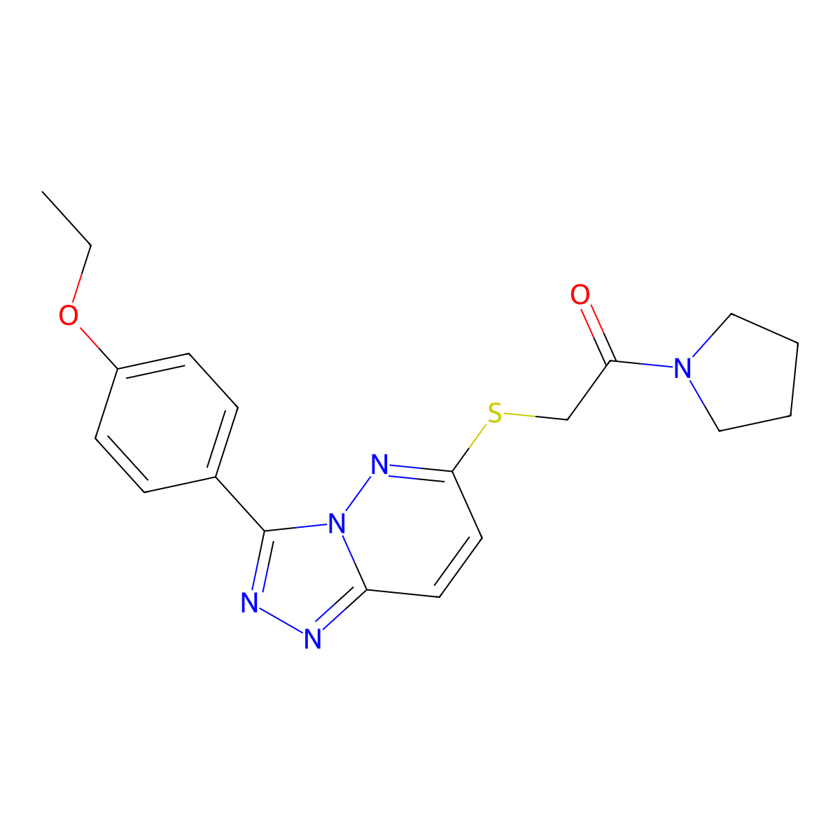 2-((3-(4-Ethoxyphenyl)-[1,2,4]triazolo[4,3-b]pyridazin-6-yl)thio)-1-(pyrrolidin-1-yl)ethanone molecular structure, CAS 852376-93-3