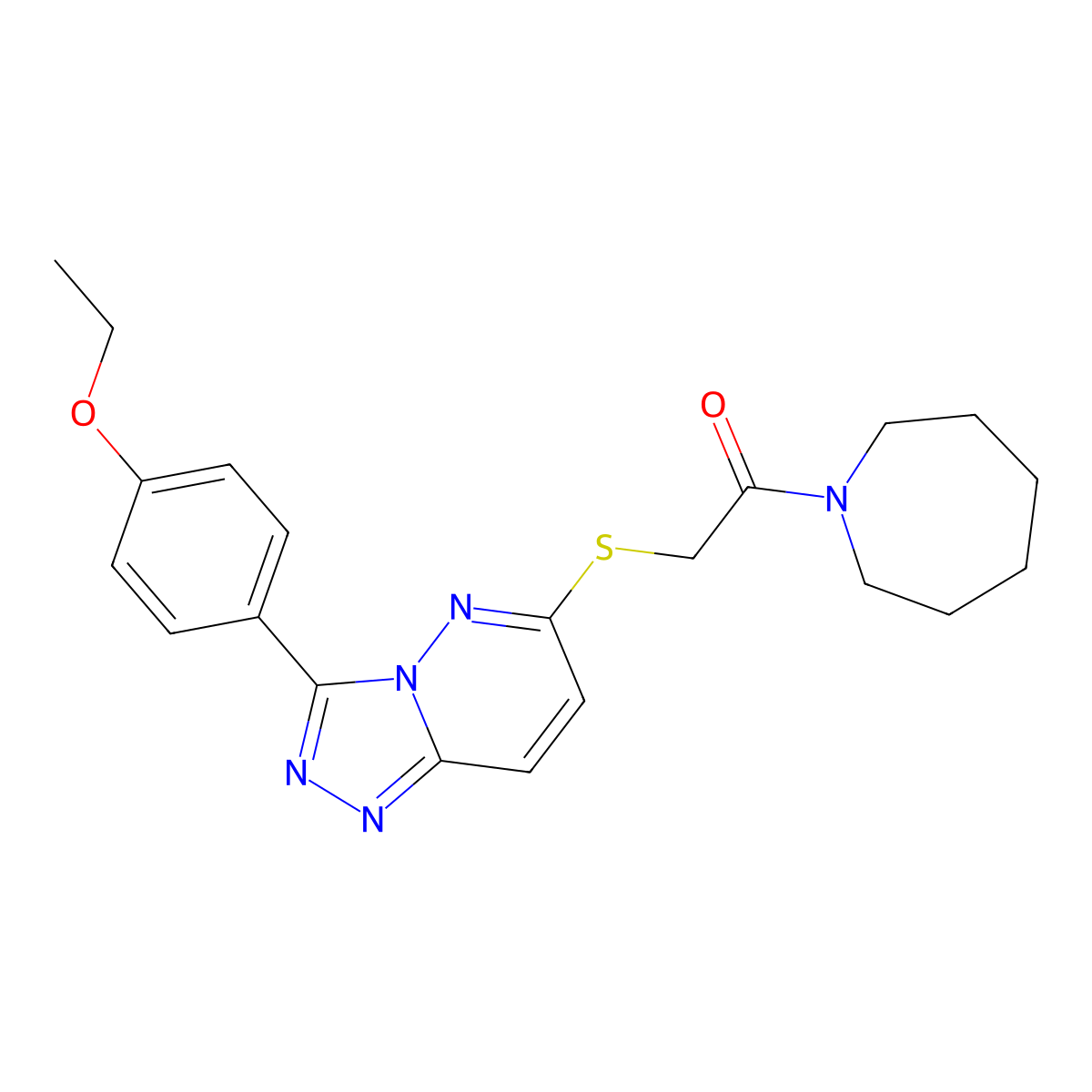 1-(Azepan-1-yl)-2-((3-(4-ethoxyphenyl)-[1,2,4]triazolo[4,3-b]pyridazin-6-yl)thio)ethanone molecular structure, CAS 852376-95-5