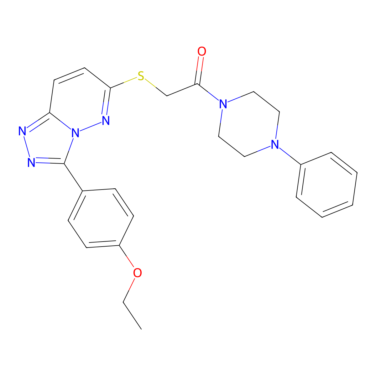 2-[[3-(4-Ethoxyphenyl)-[1,2,4]triazolo[4,3-b]pyridazin-6-yl]sulfanyl]-1-(4-phenylpiperazin-1-yl)ethanone molecular structure, CAS 852376-98-8