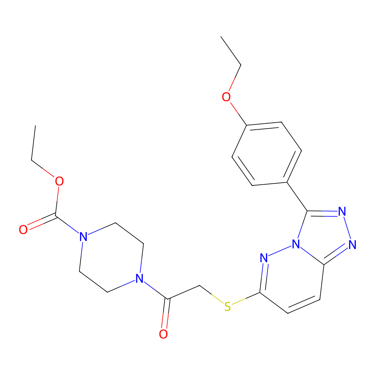 Ethyl 4-(2-((3-(4-ethoxyphenyl)-[1,2,4]triazolo[4,3-b]pyridazin-6-yl)thio)acetyl)piperazine-1-carboxylate molecular structure, CAS 852376-99-9