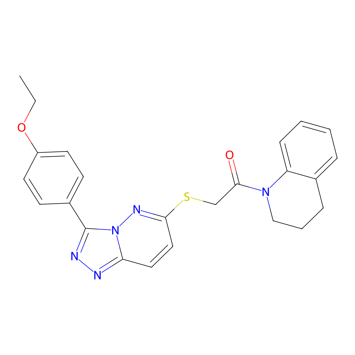 1-(3,4-dihydroquinolin-1(2H)-yl)-2-((3-(4-ethoxyphenyl)-[1,2,4]triazolo[4,3-b]pyridazin-6-yl)thio)ethanone molecular structure, CAS 852377-00-5