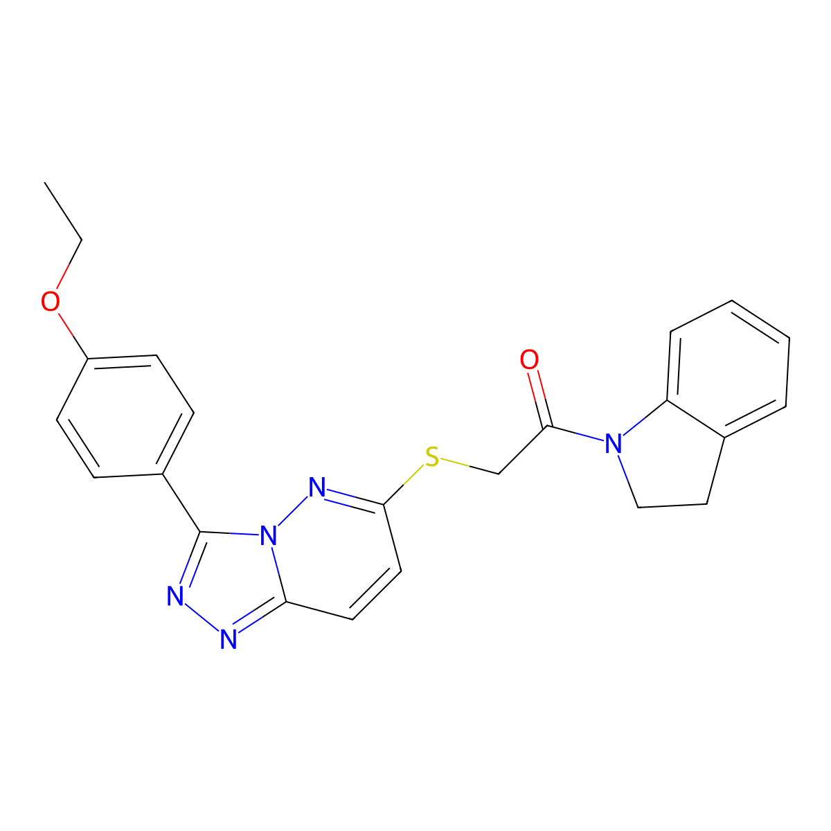 2-((3-(4-Ethoxyphenyl)-[1,2,4]triazolo[4,3-b]pyridazin-6-yl)thio)-1-(indolin-1-yl)ethanone molecular structure, CAS 852377-01-6