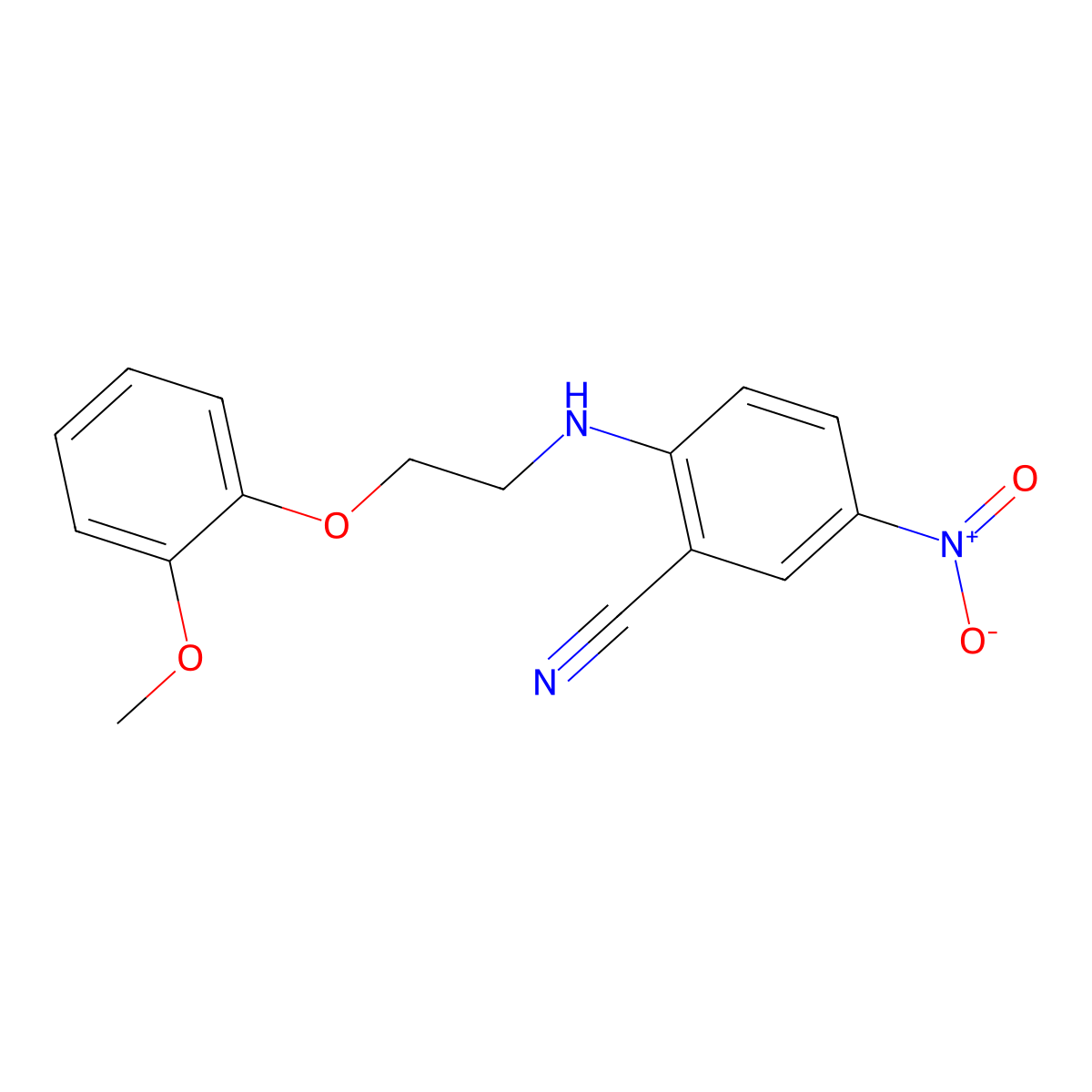 2-{[2-(2-Methoxyphenoxy)ethyl]amino}-5-nitrobenzonitrile molecular structure, CAS 852385-27-4