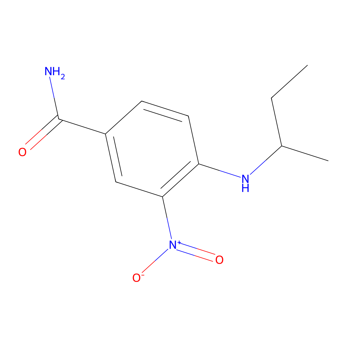 4-[(Butan-2-yl)amino]-3-nitrobenzamide molecular structure, CAS 852385-66-1