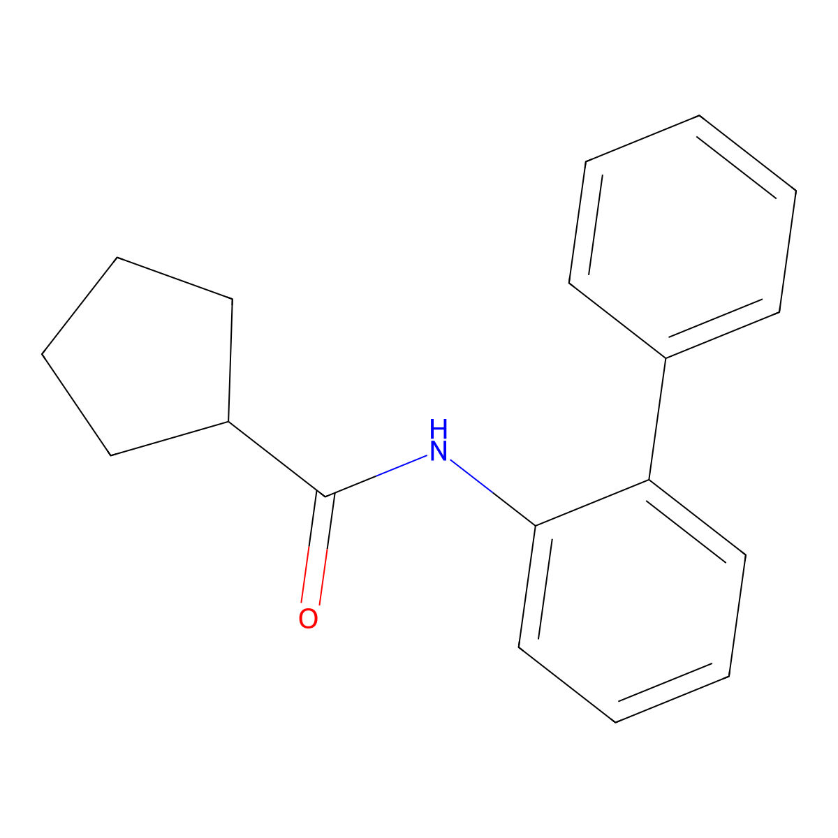 N-(2-phenylphenyl)cyclopentanecarboxamide molecular structure, CAS 852386-84-6