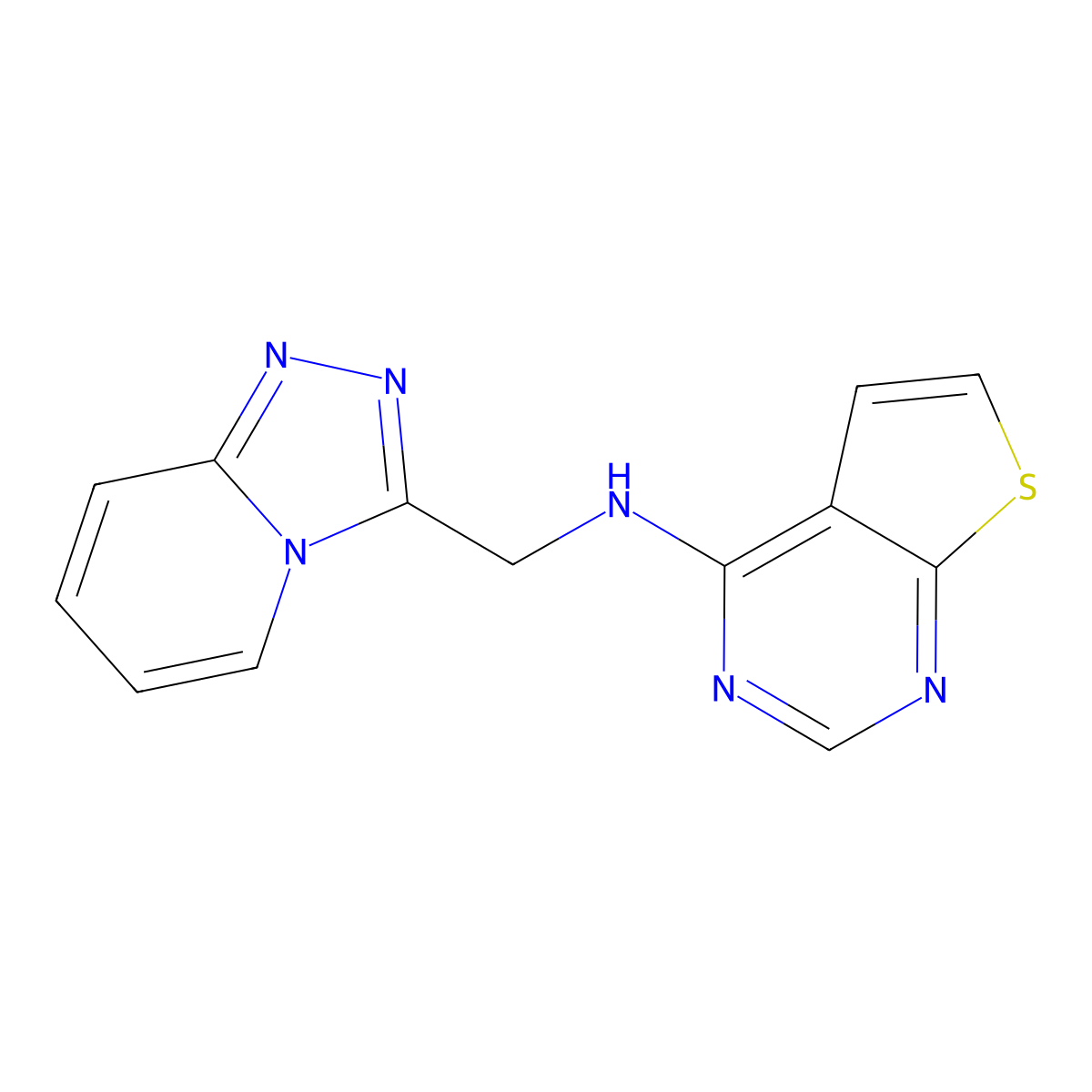 N-({[1,2,4]triazolo[4,3-a]pyridin-3-yl}methyl)thieno[2,3-d]pyrimidin-4-amine molecular structure, CAS 852388-37-5
