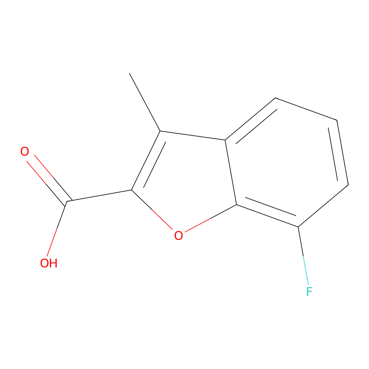 7-Fluoro-3-methyl-1-benzofuran-2-carboxylic acid molecular structure, CAS 852388-66-0