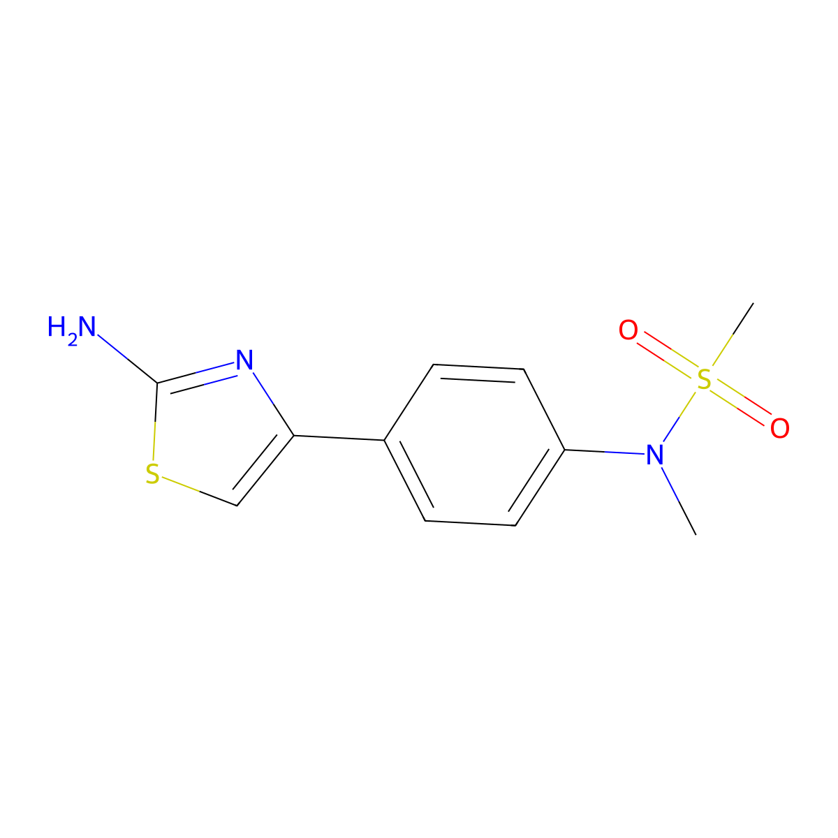 N-(4-(2-amino-1,3-thiazol-4-yl)phenyl)-N-methylmethanesulfonamide molecular structure, CAS 852388-68-2